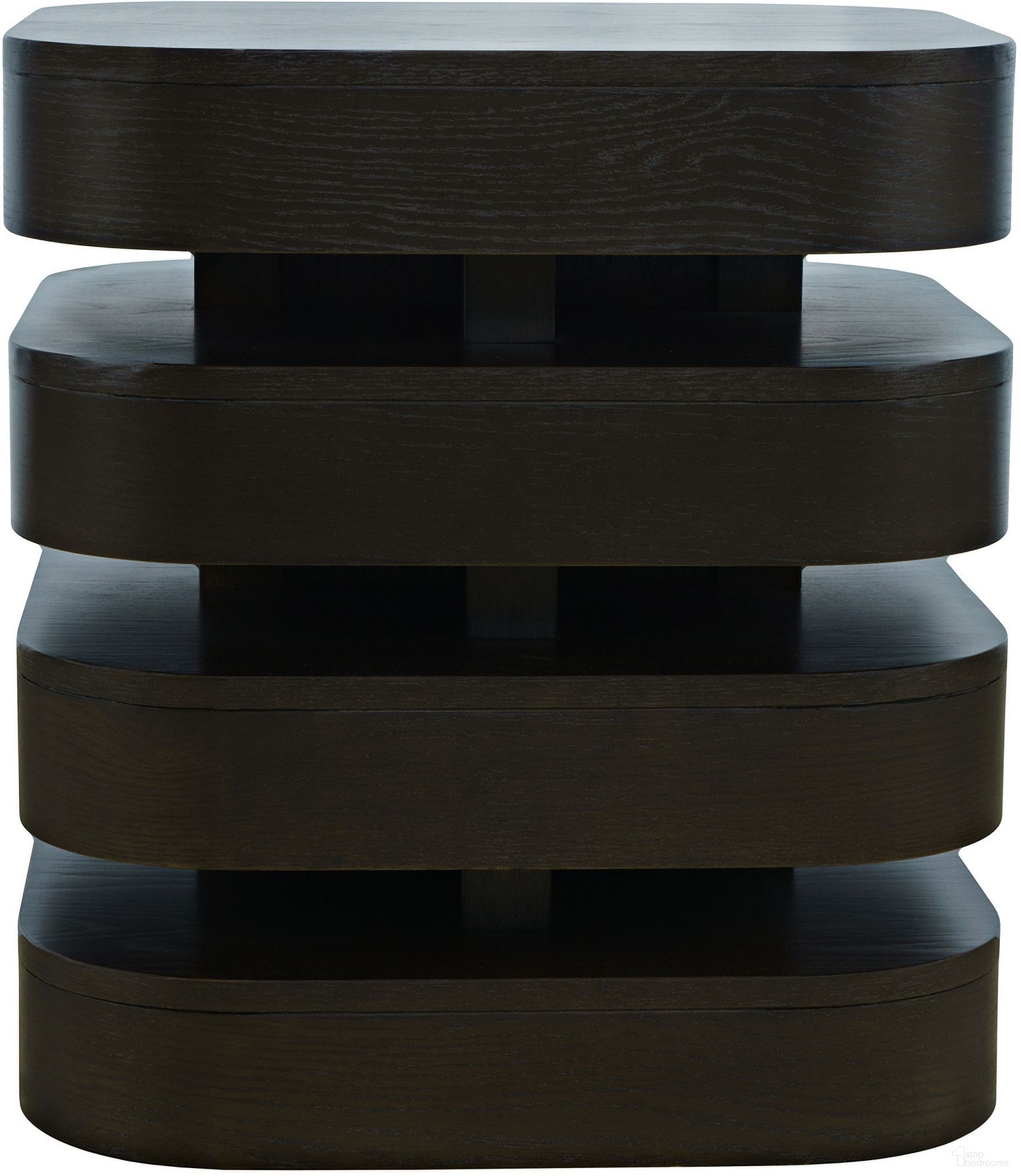 The appearance of Brix Floating Sculpture Layered Square End Table In Espresso designed by Jofran in the transitional interior design. This espresso piece of furniture  was selected by 1StopBedrooms from Brix Collection to add a touch of cosiness and style into your home. Sku: 2370-3ESP. Material: MDF.