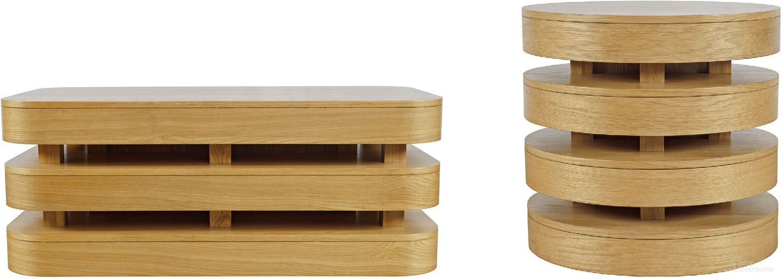 The appearance of Brix Occasional Table Set In Oak designed by Jofran in the modern / contemporary interior design. This oak piece of furniture  was selected by 1StopBedrooms from Brix Collection to add a touch of cosiness and style into your home. Sku: 2370-1OAK;2370-6OAK. Material: MDF.