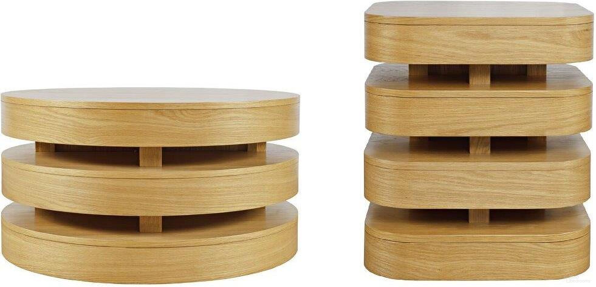 The appearance of Brix Round Occasional Table Set In Oak designed by Jofran in the modern / contemporary interior design. This oak piece of furniture  was selected by 1StopBedrooms from Brix Collection to add a touch of cosiness and style into your home. Sku: 2370-2OAK;2370-3OAK. Material: MDF.