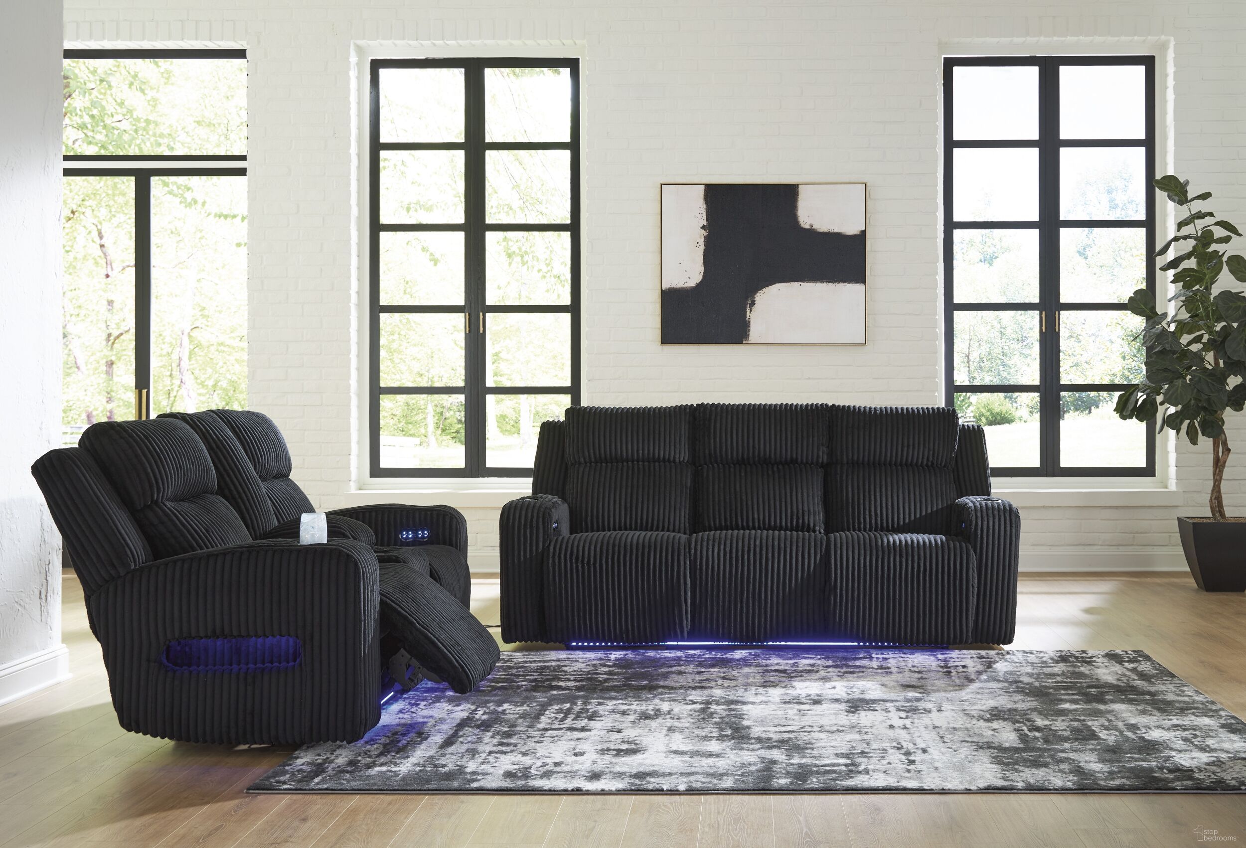 The appearance of Broad Cove Power Reclining Living Room Set In Black designed by Signature Design by Ashley in the modern / contemporary interior design. This black piece of furniture was selected by 1StopBedrooms from Broad Cove Collection to add a touch of cosiness and style into your home. Sku: NC6420215;NC6420218. Material: Fabric.