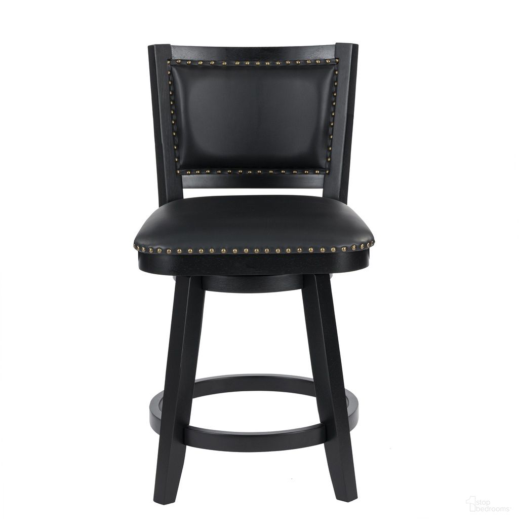 The appearance of Broadmoor Counter Height Swivel Stool In Black designed by Boraam Industries in the traditional interior design. This black piece of furniture  was selected by 1StopBedrooms from Broadmoor Collection to add a touch of cosiness and style into your home. Sku: 52924. Material: Rubberwood.