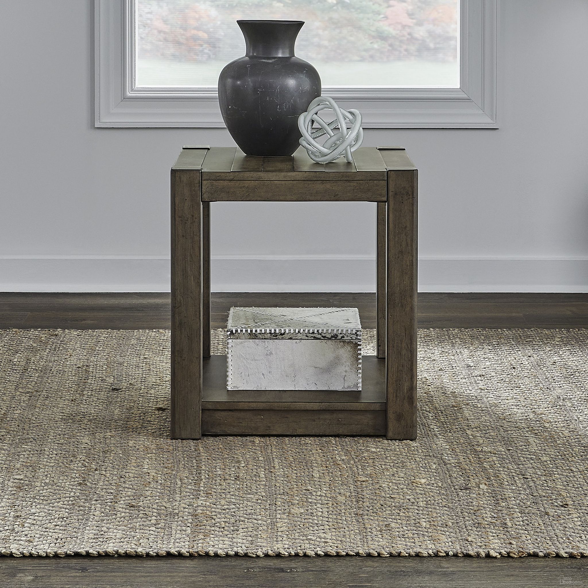 The appearance of Broadmore Square Chairside Table In Brown designed by Liberty in the transitional interior design. This brown piece of furniture  was selected by 1StopBedrooms from Broadmore Collection to add a touch of cosiness and style into your home. Sku: 449-OT1021. Material: Solid Pine.