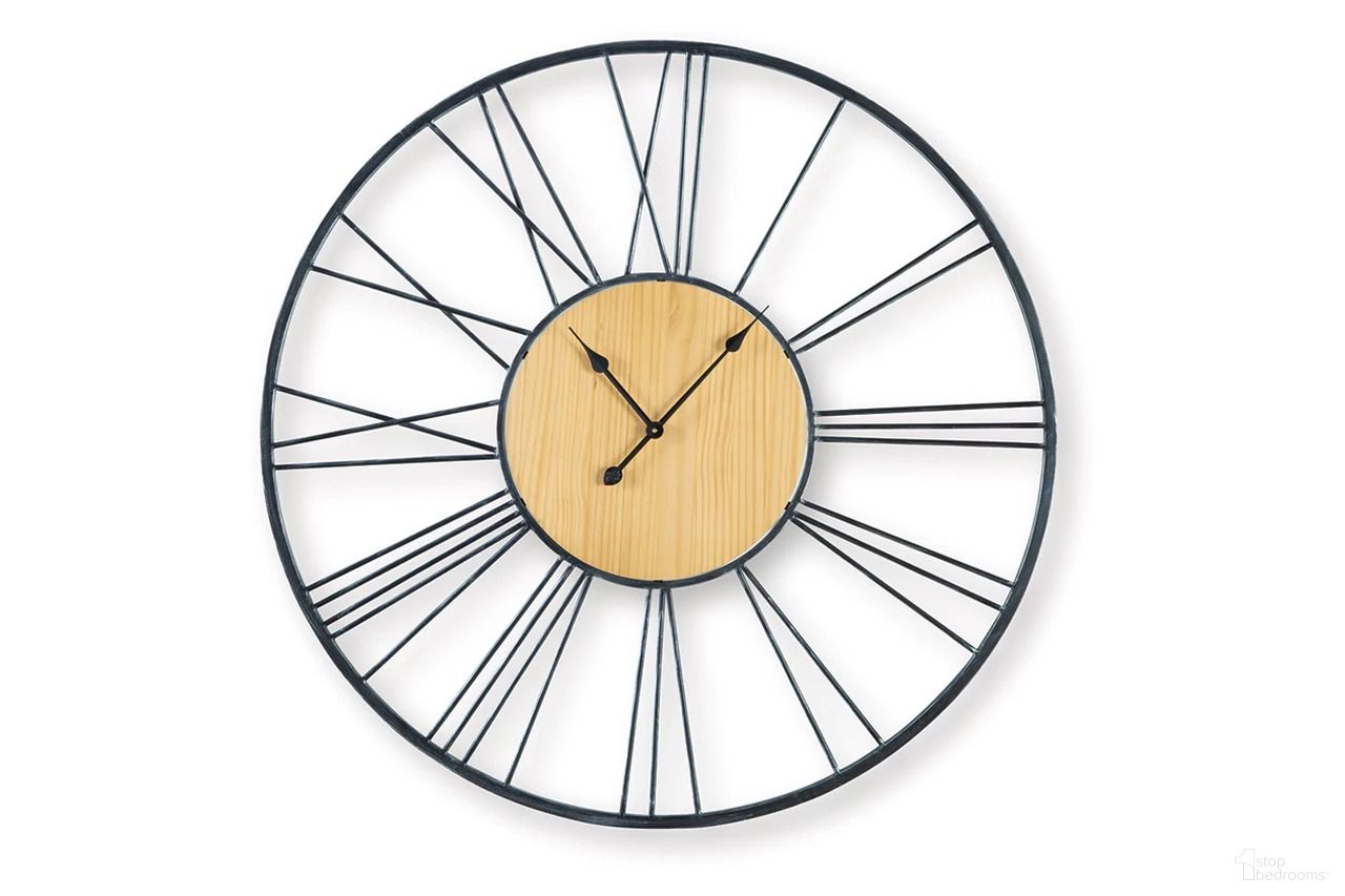Brockett Wall Clock In Black and Natural