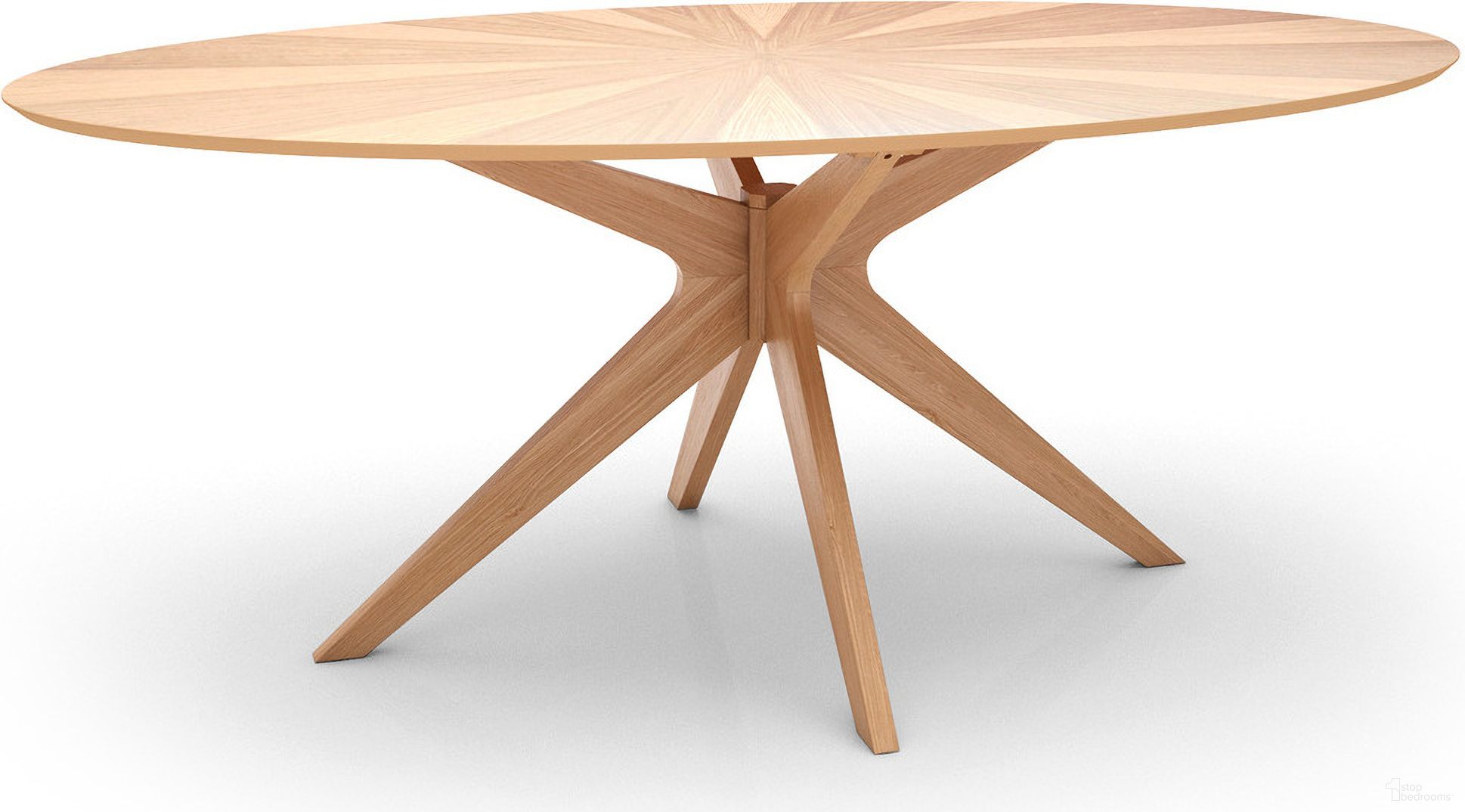 The appearance of Brockton Oval Dining Table In Natural Oak designed by Aeon in the modern / contemporary interior design. This natural oak piece of furniture  was selected by 1StopBedrooms from Brockton Collection to add a touch of cosiness and style into your home. Sku: AE1203-Oval-Oak. Table Base Style: Legs. Table Top Shape: Oval. Material: Wood. Size: 44" x 71".