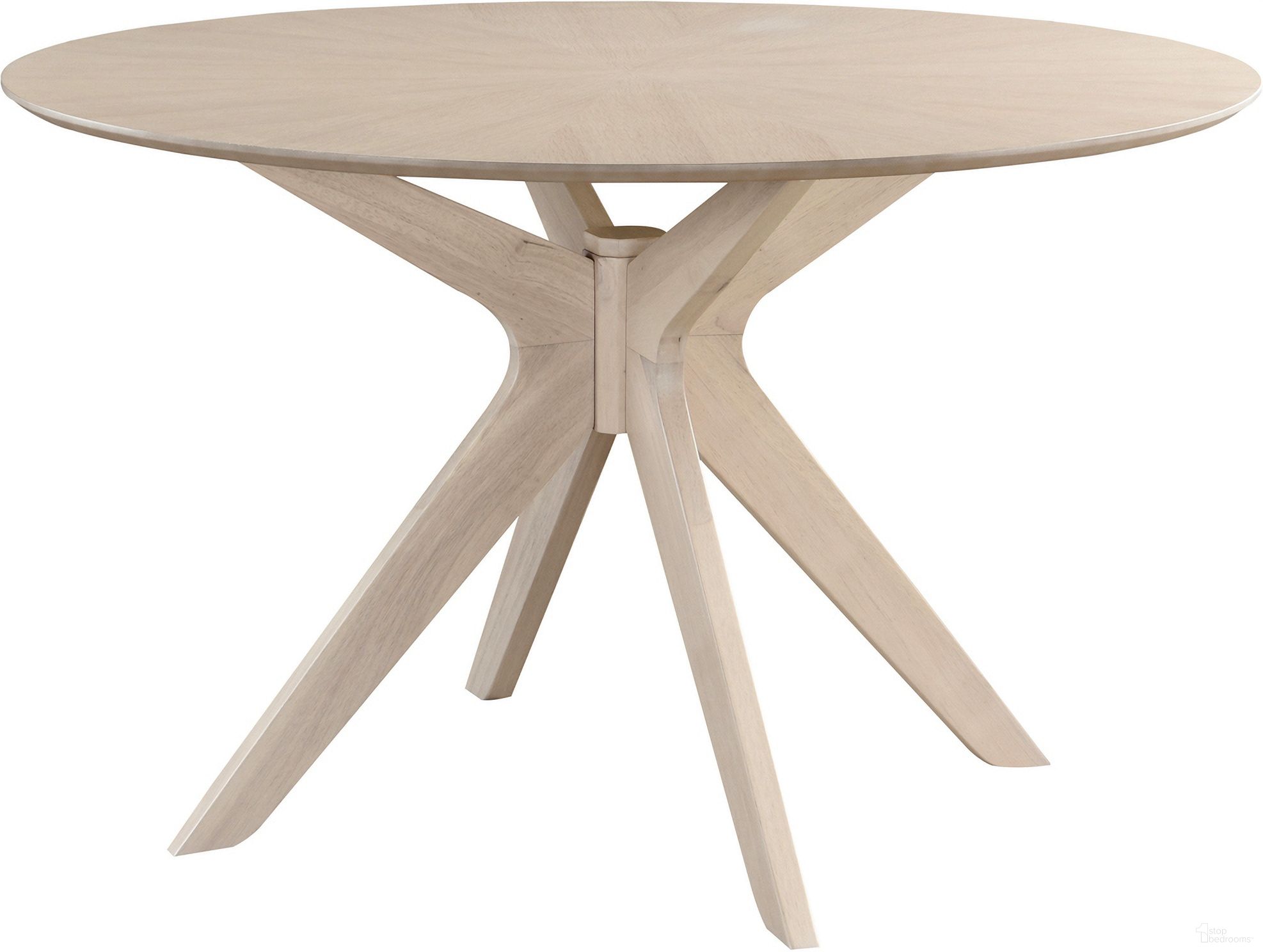 The appearance of Brockton Round Dining Table In White Wash designed by Aeon in the modern / contemporary interior design. This white wash piece of furniture  was selected by 1StopBedrooms from Brockton Collection to add a touch of cosiness and style into your home. Sku: AE1203-Round-WhiteWash. Table Base Style: Legs. Table Top Shape: Round. Material: Wood. Size: 47".