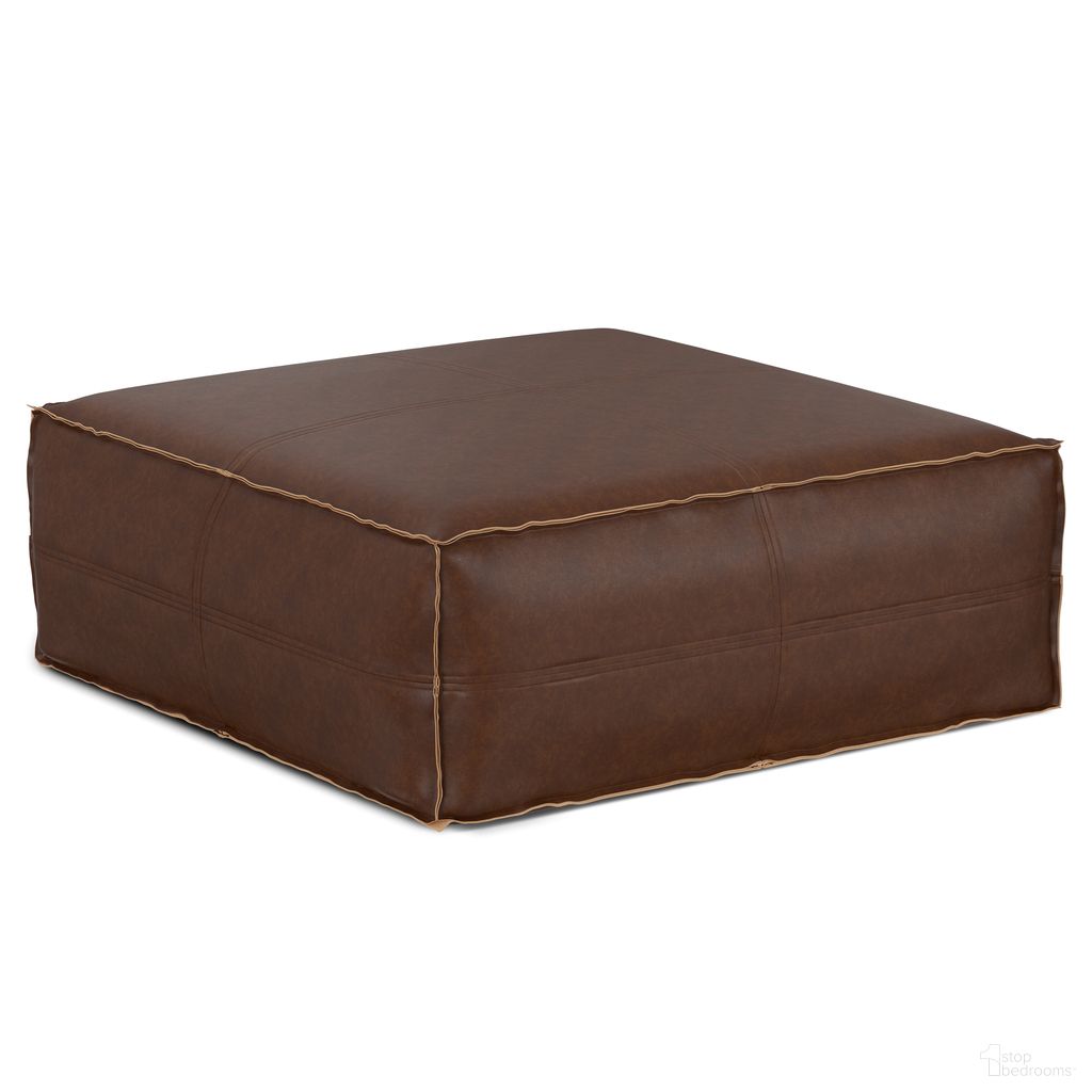 The appearance of Brody Extra Large Coffee Table Pouf In Distressed Dark Brown designed by Simpli Home in the modern / contemporary interior design. This distressed dark brown piece of furniture was selected by 1StopBedrooms from Brody Collection to add a touch of cosiness and style into your home. Sku: AXCPFCTXL-14-DDB. Material: Faux Leather.