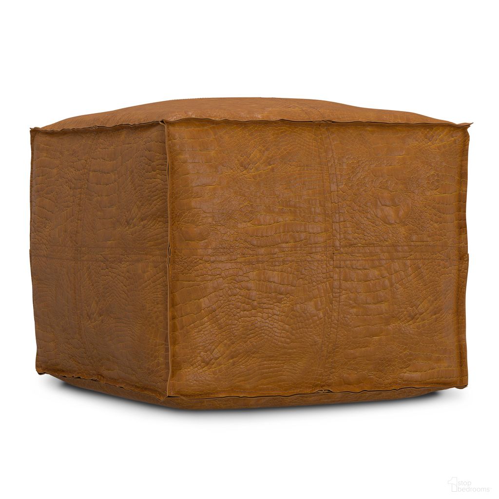 The appearance of Brody Square Pouf In Tan designed by Simpli Home in the modern / contemporary interior design. This tan piece of furniture was selected by 1StopBedrooms from Brody Collection to add a touch of cosiness and style into your home. Sku: AXCPF-14-TN. Material: Genuine Leather.