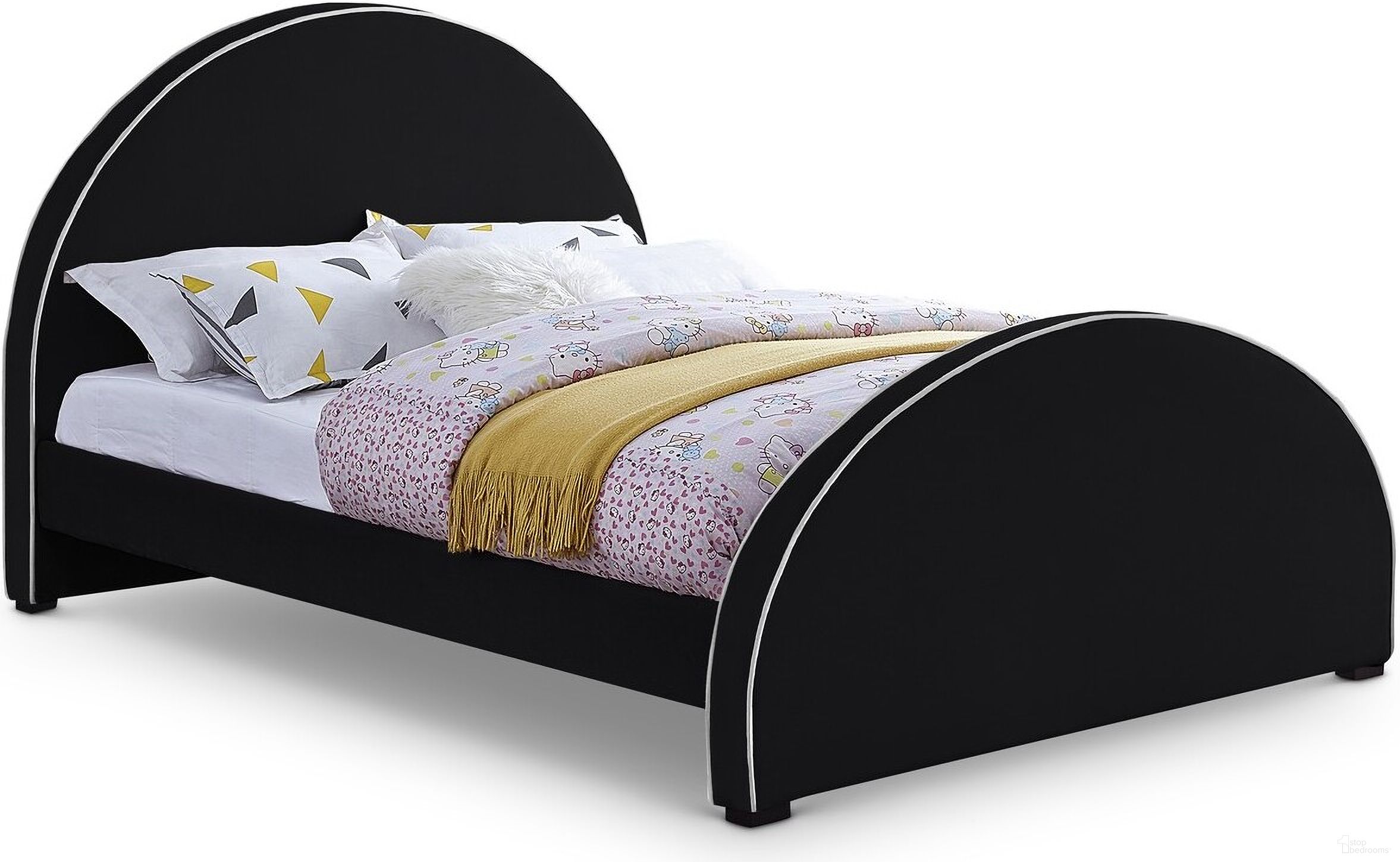 The appearance of Brody Velvet Full Bed In Black designed by Meridian in the modern / contemporary interior design. This black piece of furniture was selected by 1StopBedrooms from Brody Collection to add a touch of cosiness and style into your home. Sku: BrodyBlack-F Box 1/2 (Headboard / Footboard / Slats);BrodyBlack-F Box 2/2 (Siderails / Legs). Bed Type: Panel Bed. Bed Size: Full. Material: Velvet.