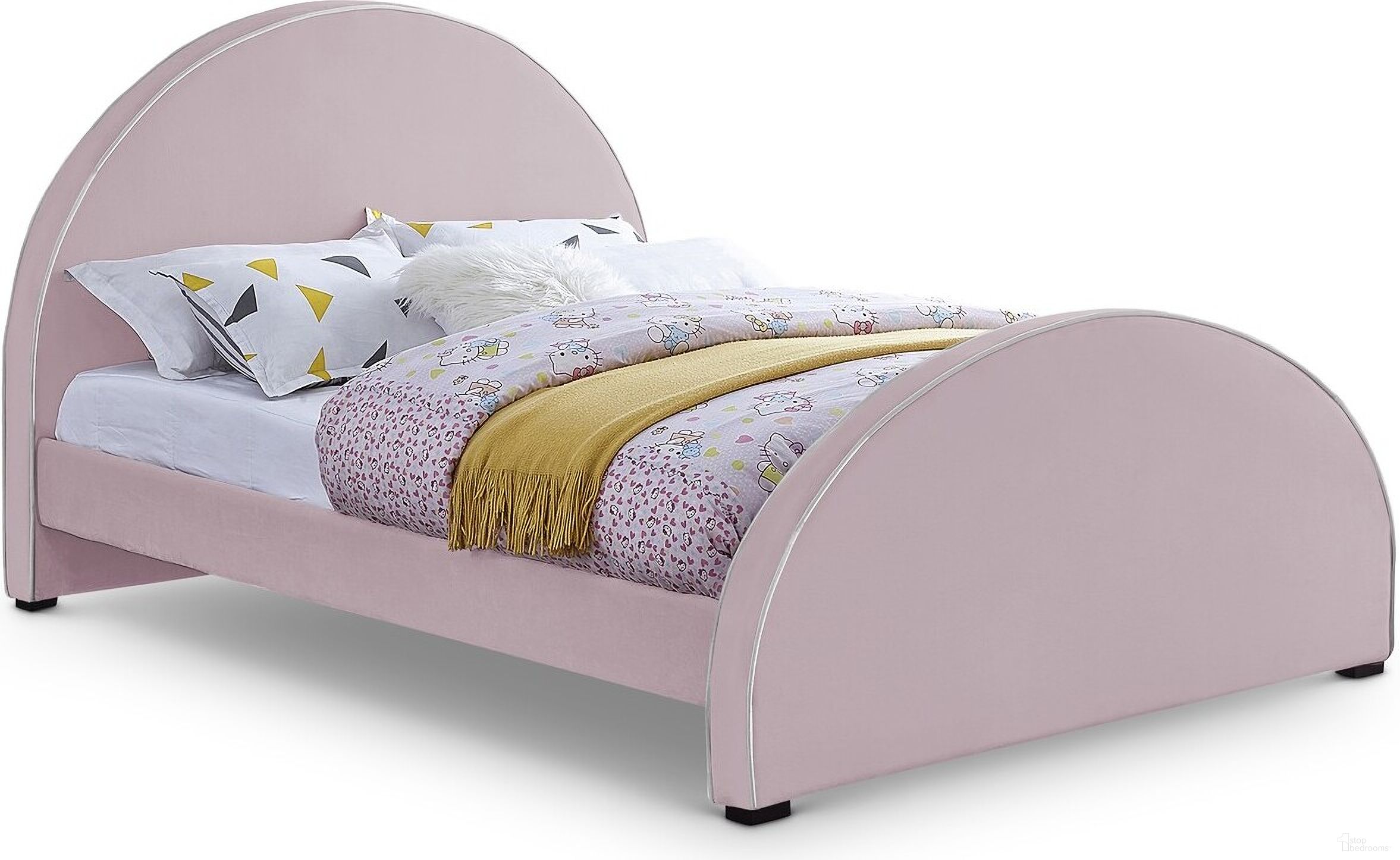 The appearance of Brody Velvet Full Bed In Pink designed by Meridian in the modern / contemporary interior design. This pink piece of furniture  was selected by 1StopBedrooms from Brody Collection to add a touch of cosiness and style into your home. Sku: BrodyPink-F Box 1/2 (Headboard / Footboard / Slats);BrodyPink-F Box 2/2 (Siderails / Legs). Bed Type: Panel Bed. Bed Size: Full. Material: Velvet.