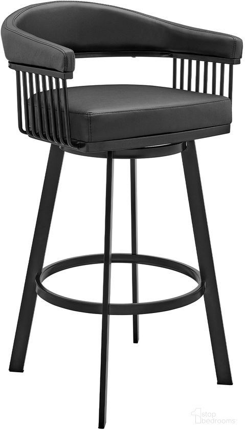 The appearance of Bronson 29 Inch Bar Height Swivel Bar Stool In Black Finish and Black Faux Leather designed by Armen Living in the modern / contemporary interior design. This black piece of furniture was selected by 1StopBedrooms from Bronson Collection to add a touch of cosiness and style into your home. Sku: 721535761852. Material: Stainless Steel.