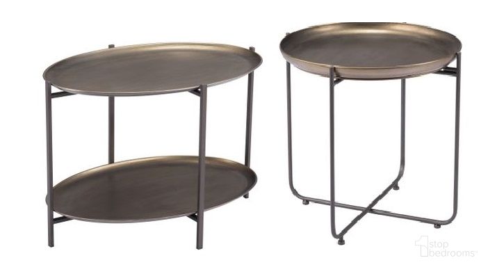 The appearance of Bronson Occasional Table Set In Bronze designed by Zuo Modern in the modern / contemporary interior design. This bronze piece of furniture  was selected by 1StopBedrooms from Bronson Collection to add a touch of cosiness and style into your home. Sku: 109598;109596. Material: Steel.