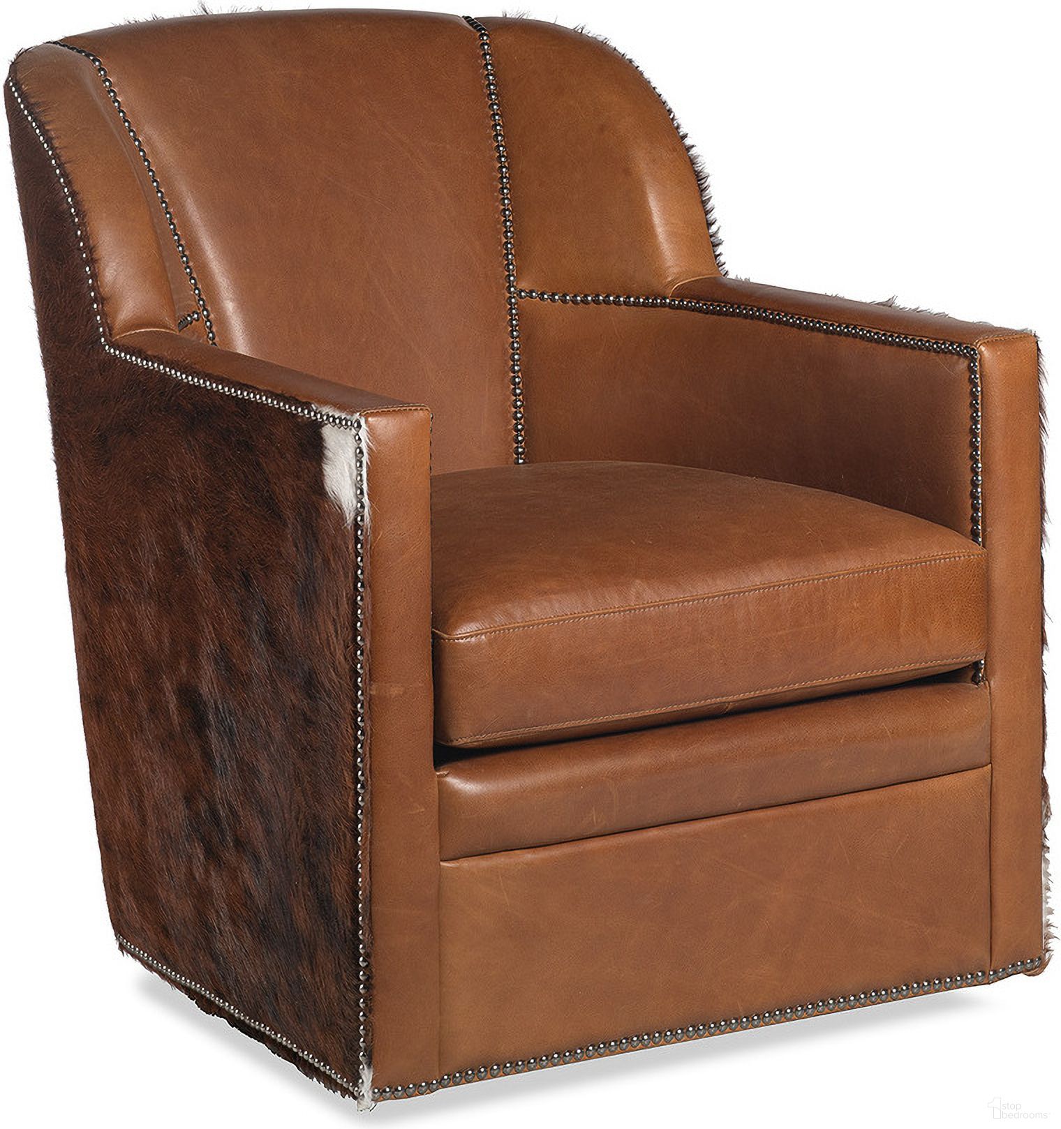 The appearance of Bronson Swivel Chair In Chocolate designed by Maitland-Smith in the modern / contemporary interior design. This chocolate piece of furniture was selected by 1StopBedrooms from Maitland Smith Uph Collection to add a touch of cosiness and style into your home. Sku: RA1162-S-REN-CHO. Material: Leather.