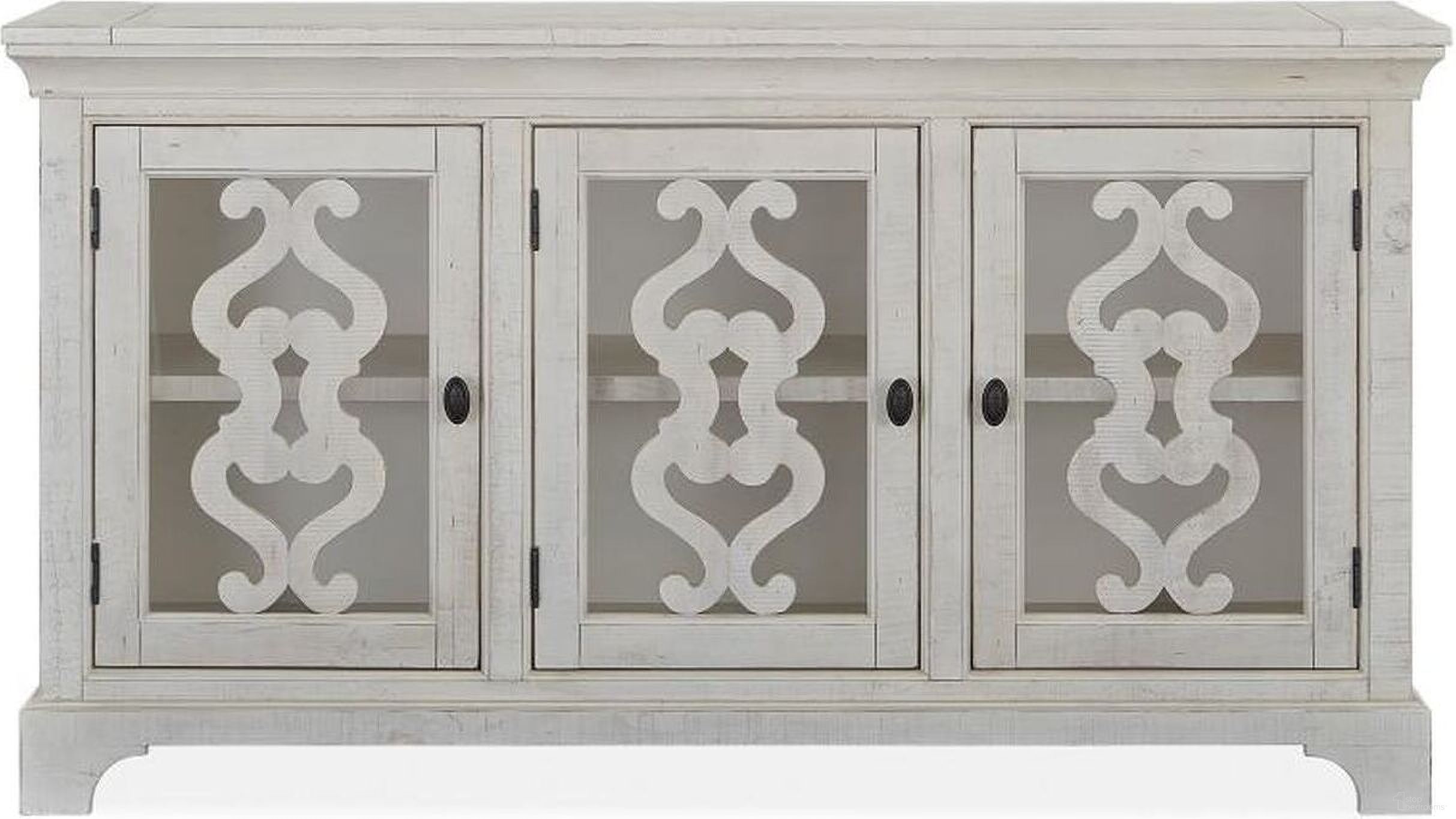 The appearance of Bronwyn Alabaster And Toasted Nutmeg Server designed by Magnussen in the transitional interior design. This white and brown piece of furniture was selected by 1StopBedrooms from Bronwyn Collection to add a touch of cosiness and style into your home. Sku: D4436-15. Material: Pine.