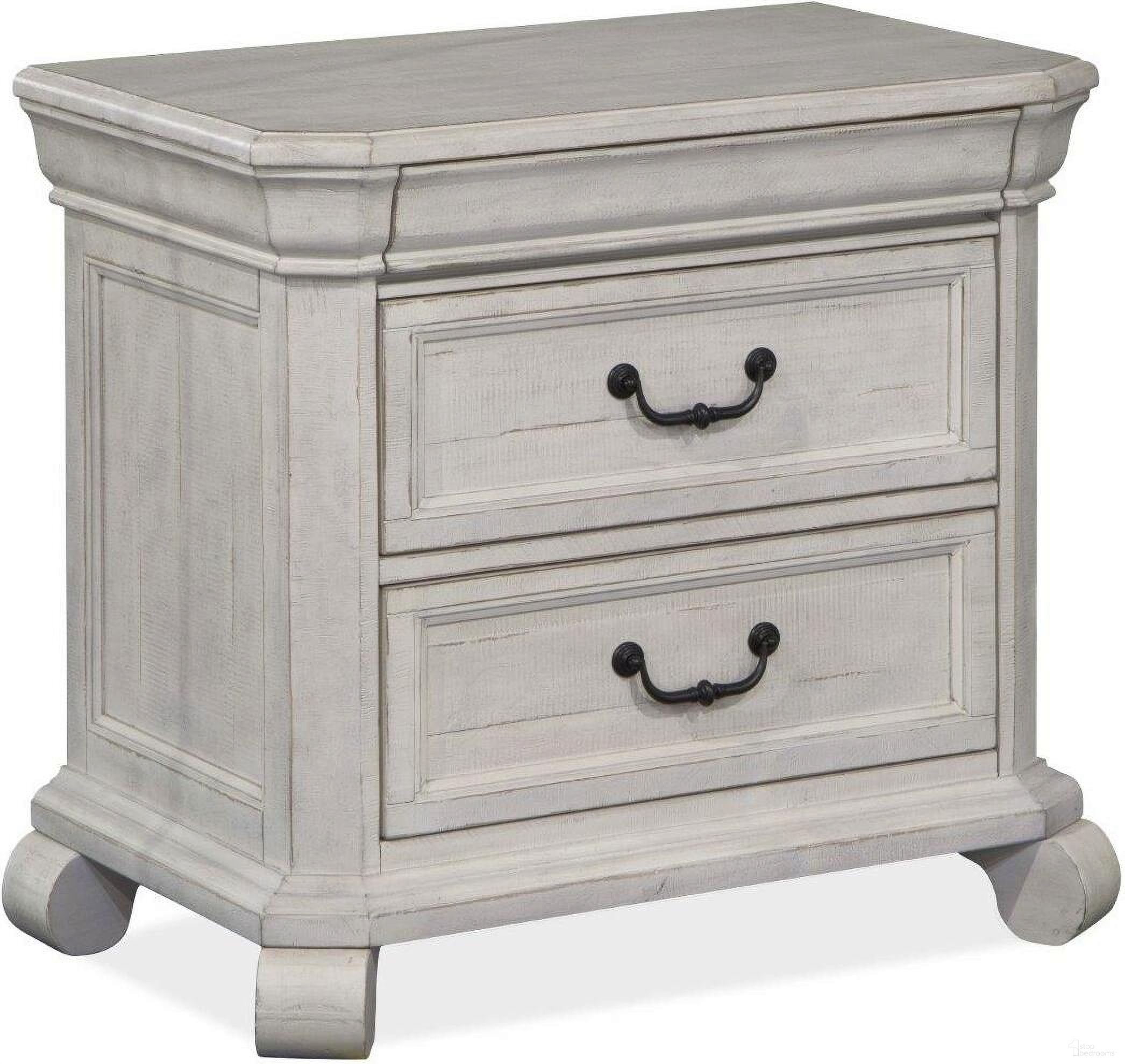 The appearance of Bronwyn Alabaster Drawer Nightstand designed by Magnussen in the traditional interior design. This white piece of furniture was selected by 1StopBedrooms from Bronwyn Collection to add a touch of cosiness and style into your home. Sku: B4436-01. Material: Pine Veneer.