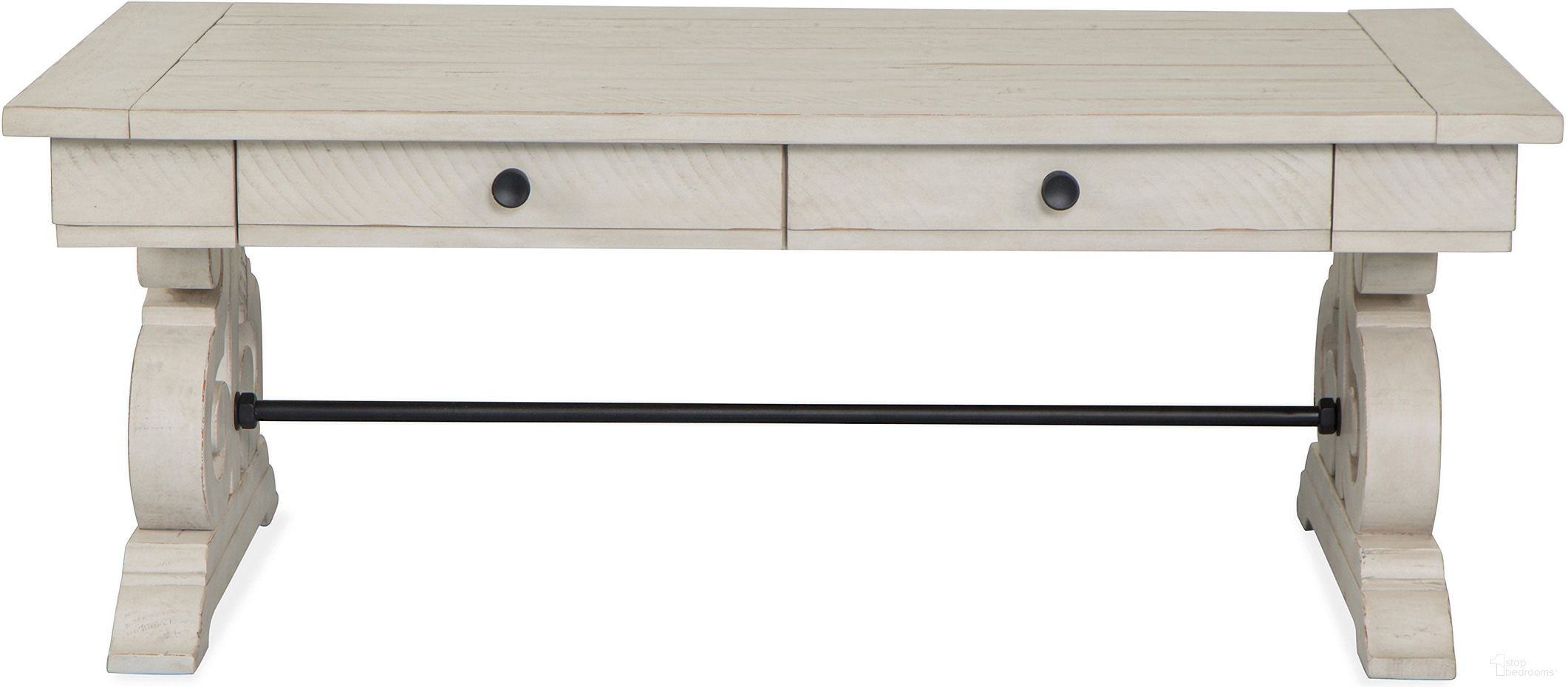 The appearance of Bronwyn Rectangular Cocktail Table In Alabaster designed by Magnussen in the traditional interior design. This alabaster piece of furniture  was selected by 1StopBedrooms from Bronwyn Collection to add a touch of cosiness and style into your home. Sku: T4436-43. Material: Pine.