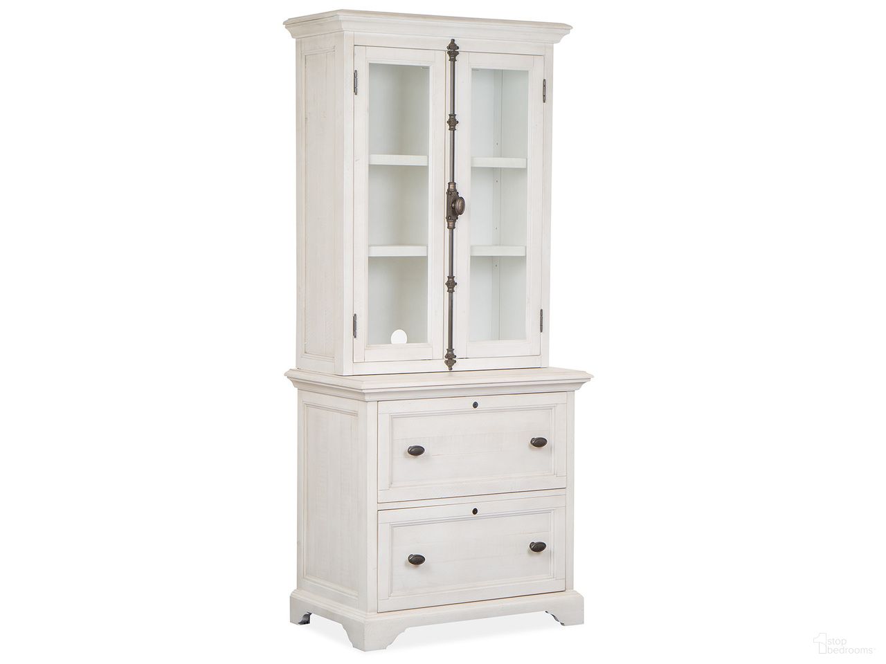 The appearance of Bronwyn Lateral File Hutch In Alabaster designed by Magnussen in the traditional interior design. This alabaster piece of furniture was selected by 1StopBedrooms from Bronwyn Collection to add a touch of cosiness and style into your home. Sku: H4436-41. Material: Pine Veneer.