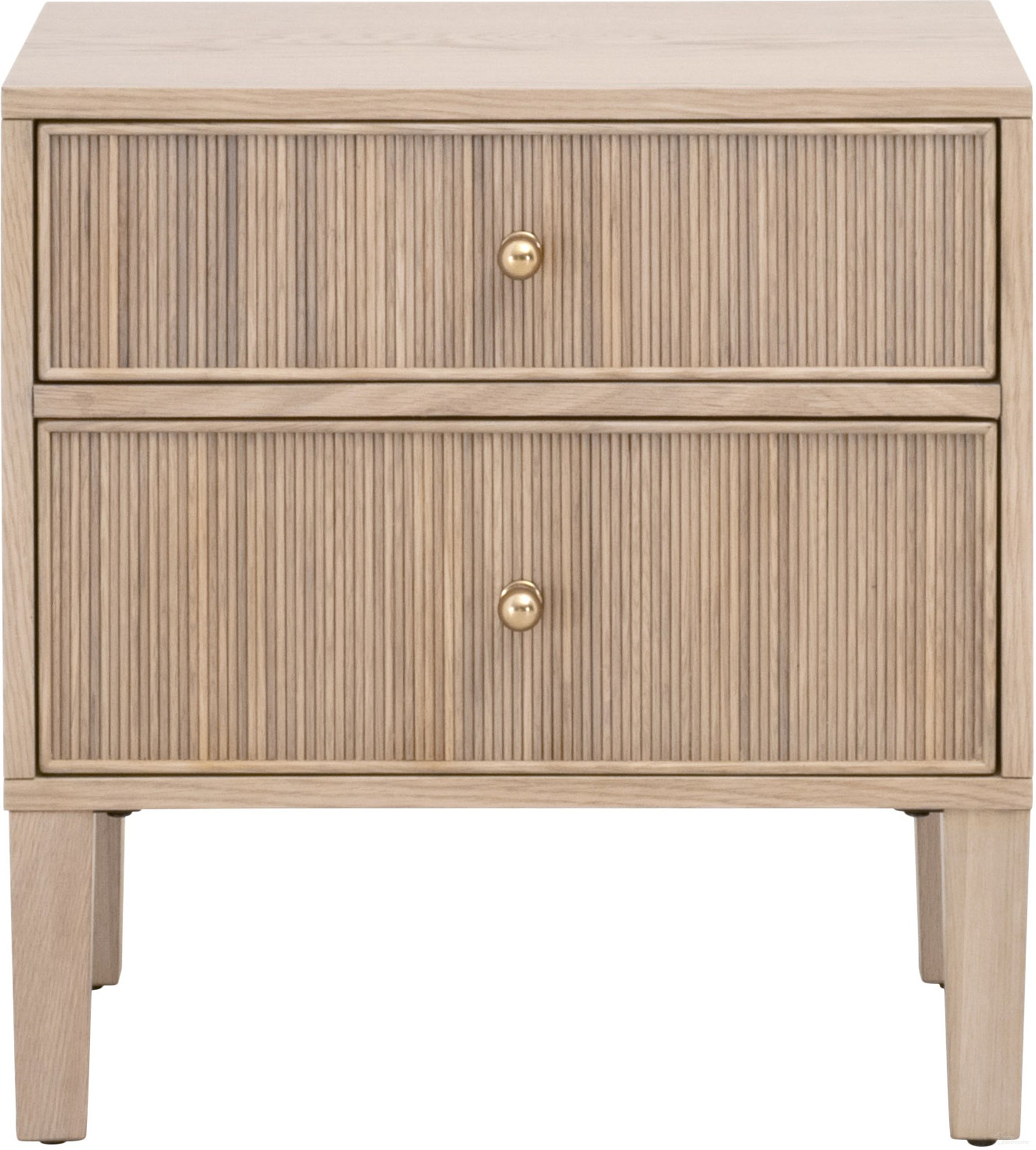 The appearance of Bronze Bay Highland 2 Drawer Nightstand In Natural Oak designed by Essentials For Living in the transitional interior design. This natural oak piece of furniture was selected by 1StopBedrooms from Bronze Bay Collection to add a touch of cosiness and style into your home. Sku: 5256.NAT-OAK. Material: Oak Wood.