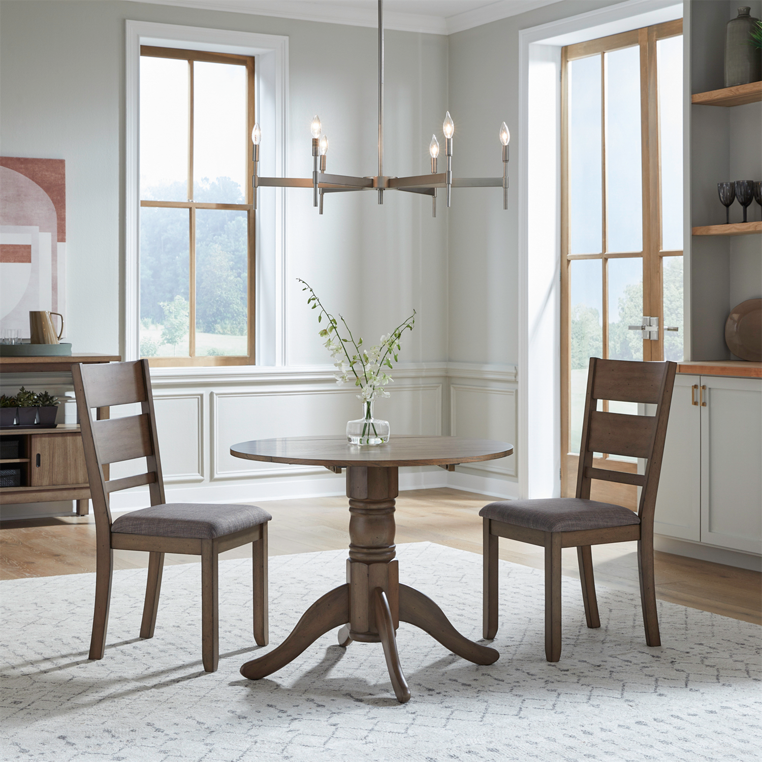 Brook Bay Drop Leaf Dining Room Set In Sandstone