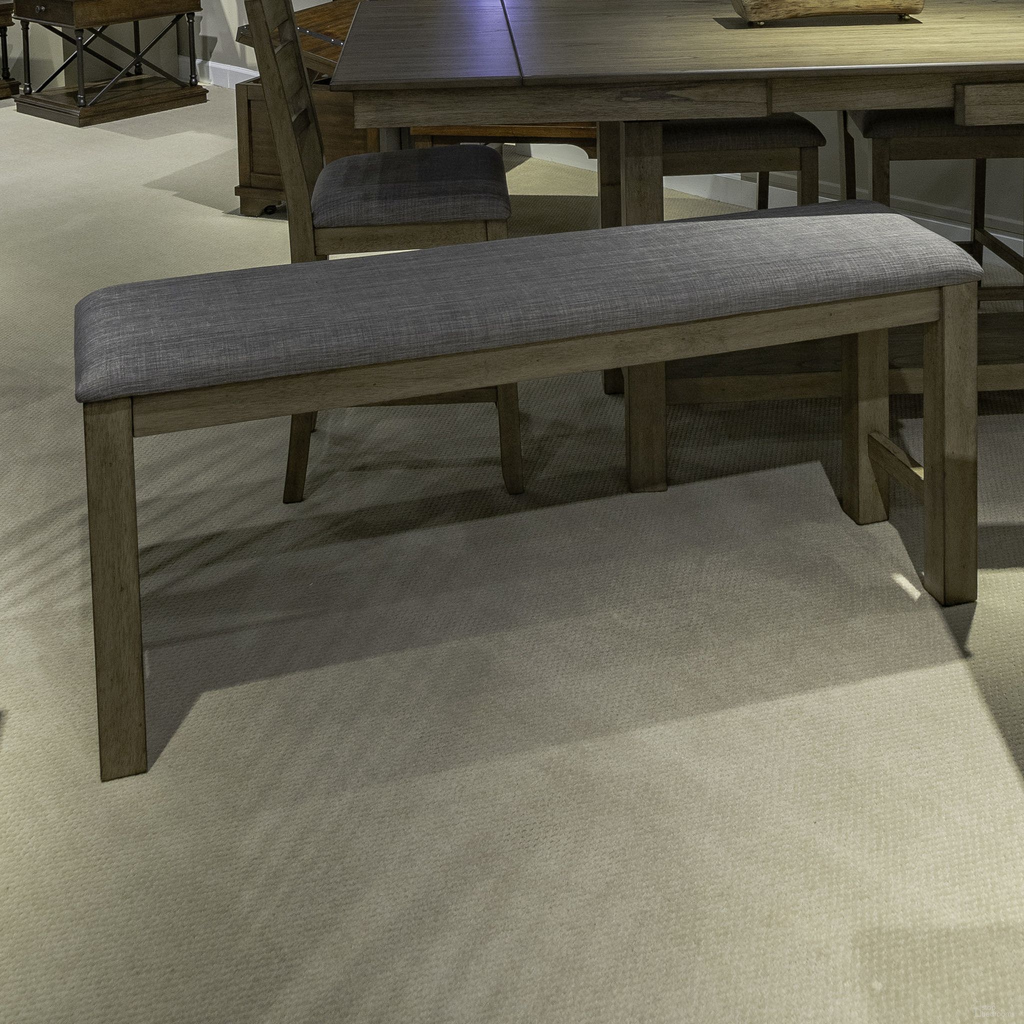 The appearance of Brook Bay Upholstered Counter Bench In Sandstone designed by Liberty in the transitional interior design. This sandstone piece of furniture  was selected by 1StopBedrooms from Brook Bay Collection to add a touch of cosiness and style into your home. Sku: 182WT-B900124. Material: Solid Rubberwood.