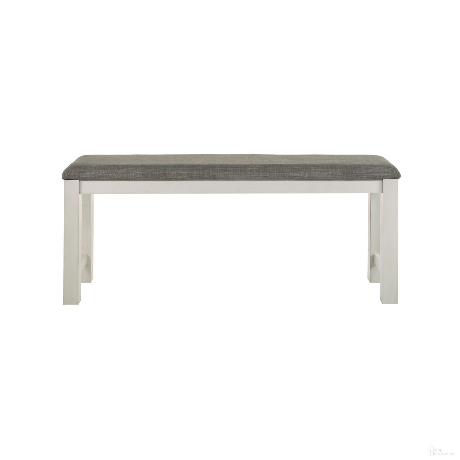 The appearance of Brook Bay Uph Counter Bench In Textured White and Carbon Gray designed by Liberty in the transitional interior design. This textured white/carbon gray piece of furniture  was selected by 1StopBedrooms from Brook Bay Collection to add a touch of cosiness and style into your home. Sku: 182-B900124. Material: Solid Rubberwood.