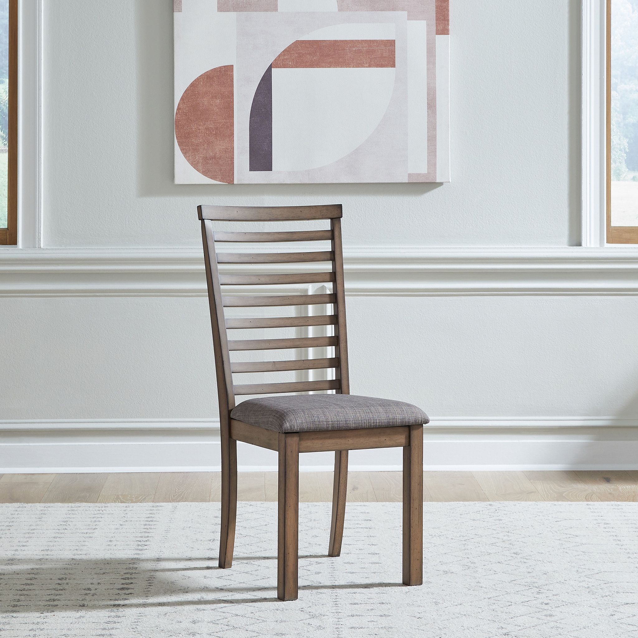 Brook Bay Upholstered Ladder Back Side Chair Set of 2 In Sandstone