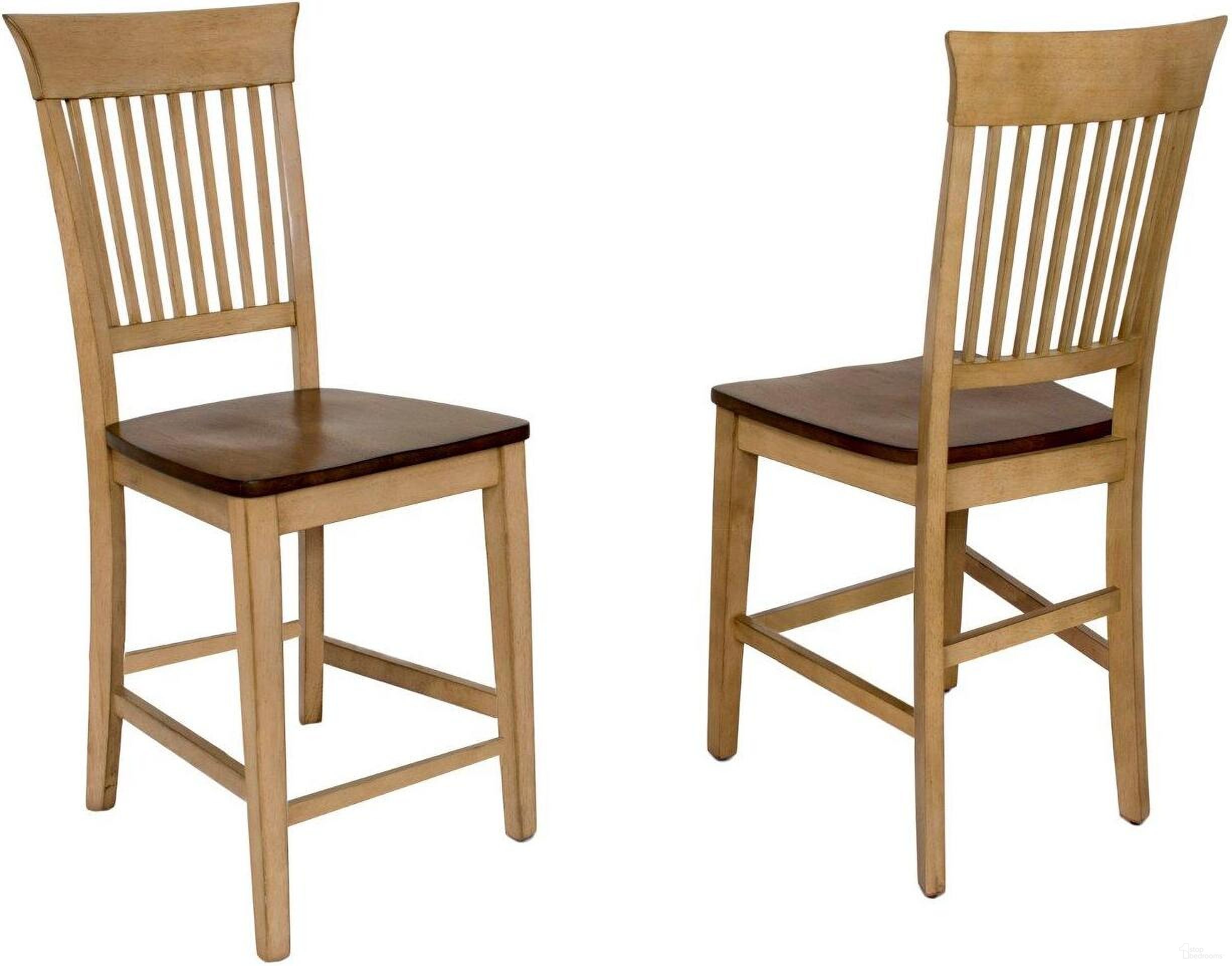 The appearance of Brook Fancy Slat Barstool Set of 2 designed by Sunset Trading in the modern / contemporary interior design. This two-tone brown piece of furniture was selected by 1StopBedrooms from Brook Collection to add a touch of cosiness and style into your home. Sku: DLU-BR-B70-PW-2. Material: Wood.