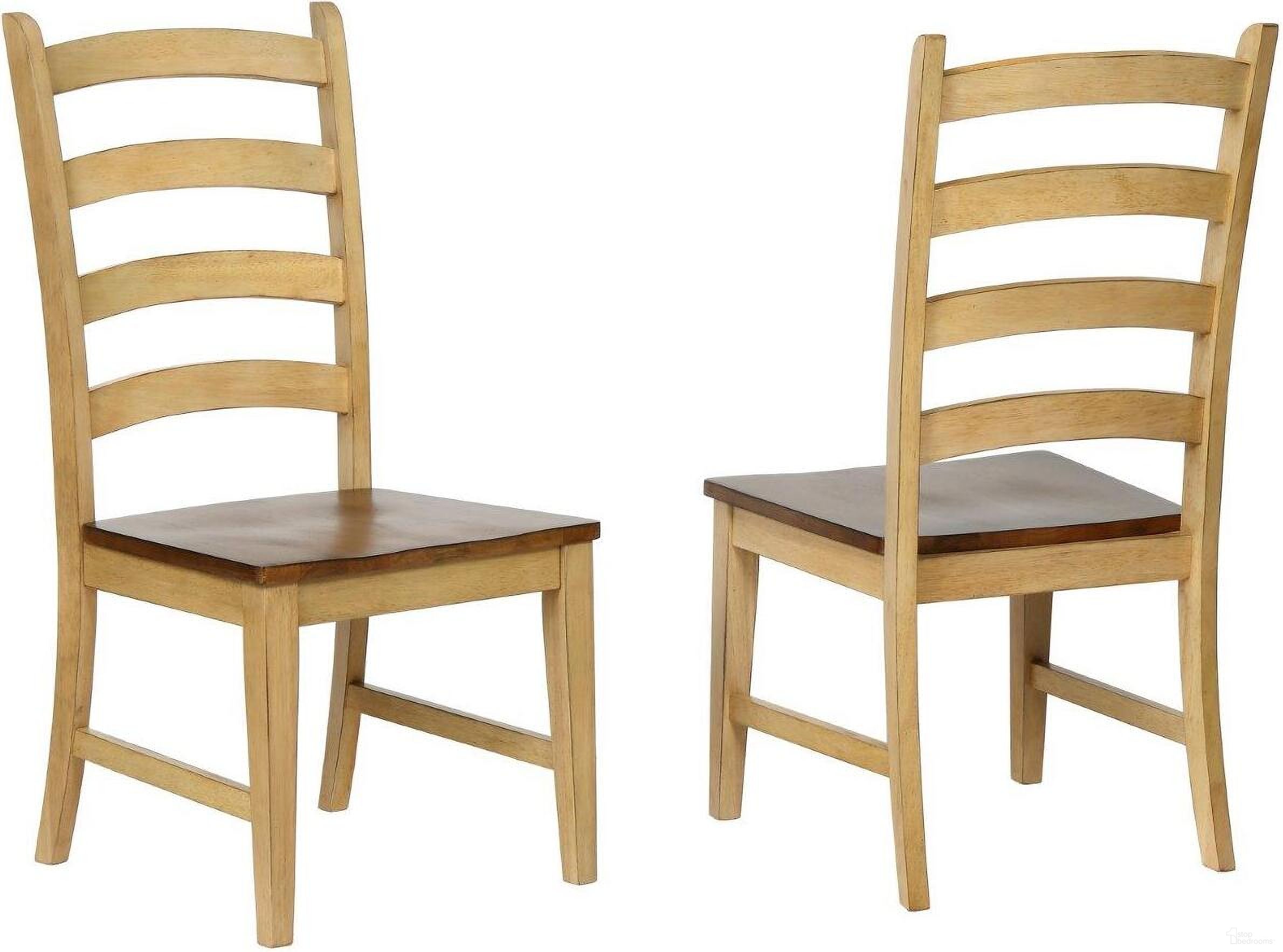 The appearance of Brook Ladder Back Dining Side Chair Set of 2 designed by Sunset Trading in the transitional interior design. This two-tone brown piece of furniture was selected by 1StopBedrooms from Brook Collection to add a touch of cosiness and style into your home. Sku: DLU-BR-C80-PW-2. Material: Wood. Chair Type: Side Chair.