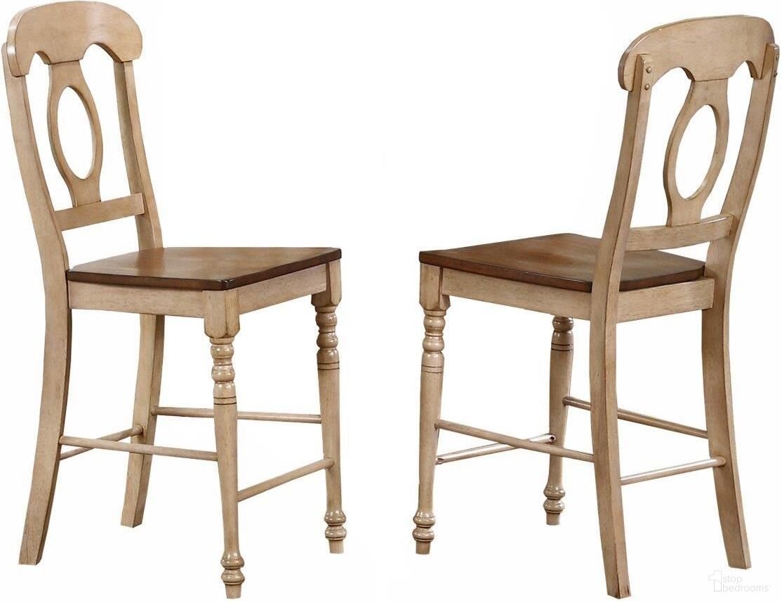 The appearance of Brook Napoleon Barstool Set of 2 designed by Sunset Trading in the transitional interior design. This two-tone brown piece of furniture was selected by 1StopBedrooms from Brook Collection to add a touch of cosiness and style into your home. Sku: DLU-BR-B50-PW-2. Material: Wood.
