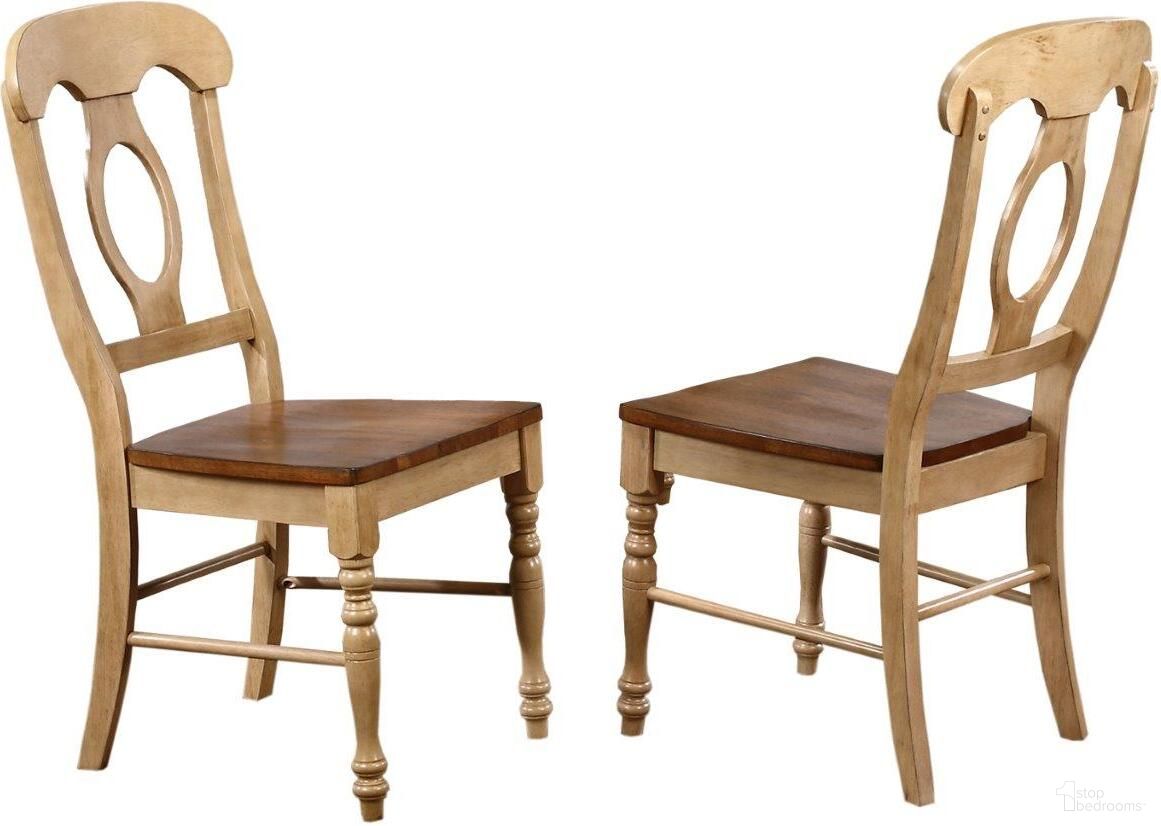 The appearance of Brook Napoleon Dining Chair Set of 2 designed by Sunset Trading in the country / farmhouse interior design. This two-tone brown piece of furniture was selected by 1StopBedrooms from Brook Collection to add a touch of cosiness and style into your home. Sku: DLU-BR-C50-PW-2. Material: Wood. Chair Type: Side Chair.
