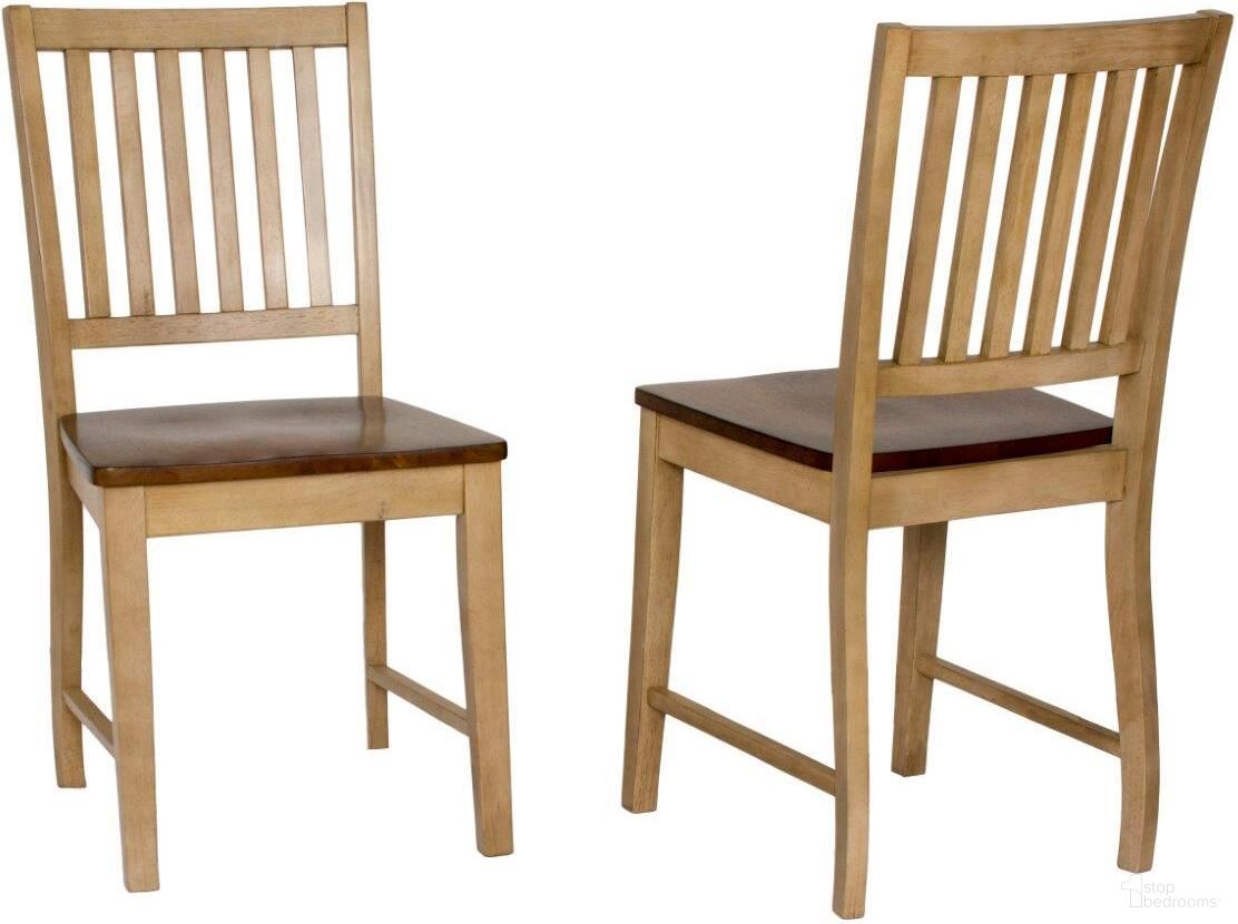 The appearance of Brook Slat Back Dining Chair Set of 2 designed by Sunset Trading in the country / farmhouse interior design. This two-tone brown piece of furniture was selected by 1StopBedrooms from Brook Collection to add a touch of cosiness and style into your home. Sku: DLU-BR-C60-PW-2. Material: Wood. Chair Type: Side Chair.