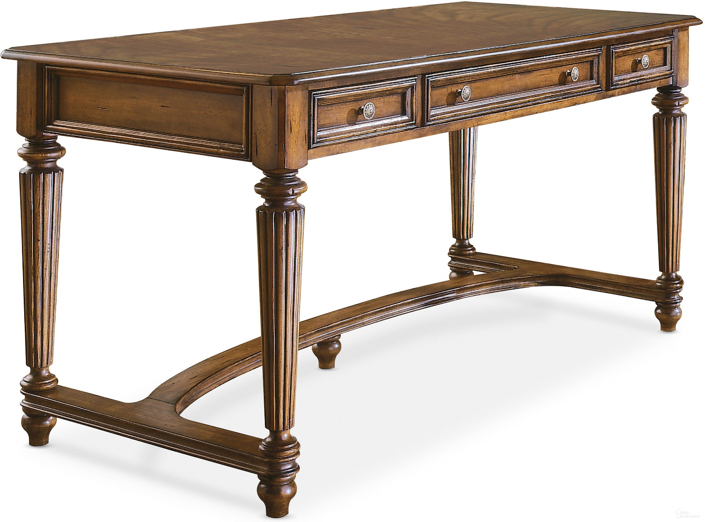 The appearance of Brookhaven Medium Wood Leg Desk designed by Hooker in the traditional interior design. This medium wood piece of furniture  was selected by 1StopBedrooms from Brookhaven Collection to add a touch of cosiness and style into your home. Sku: 281-10-458. Material: Cherry Veneer.