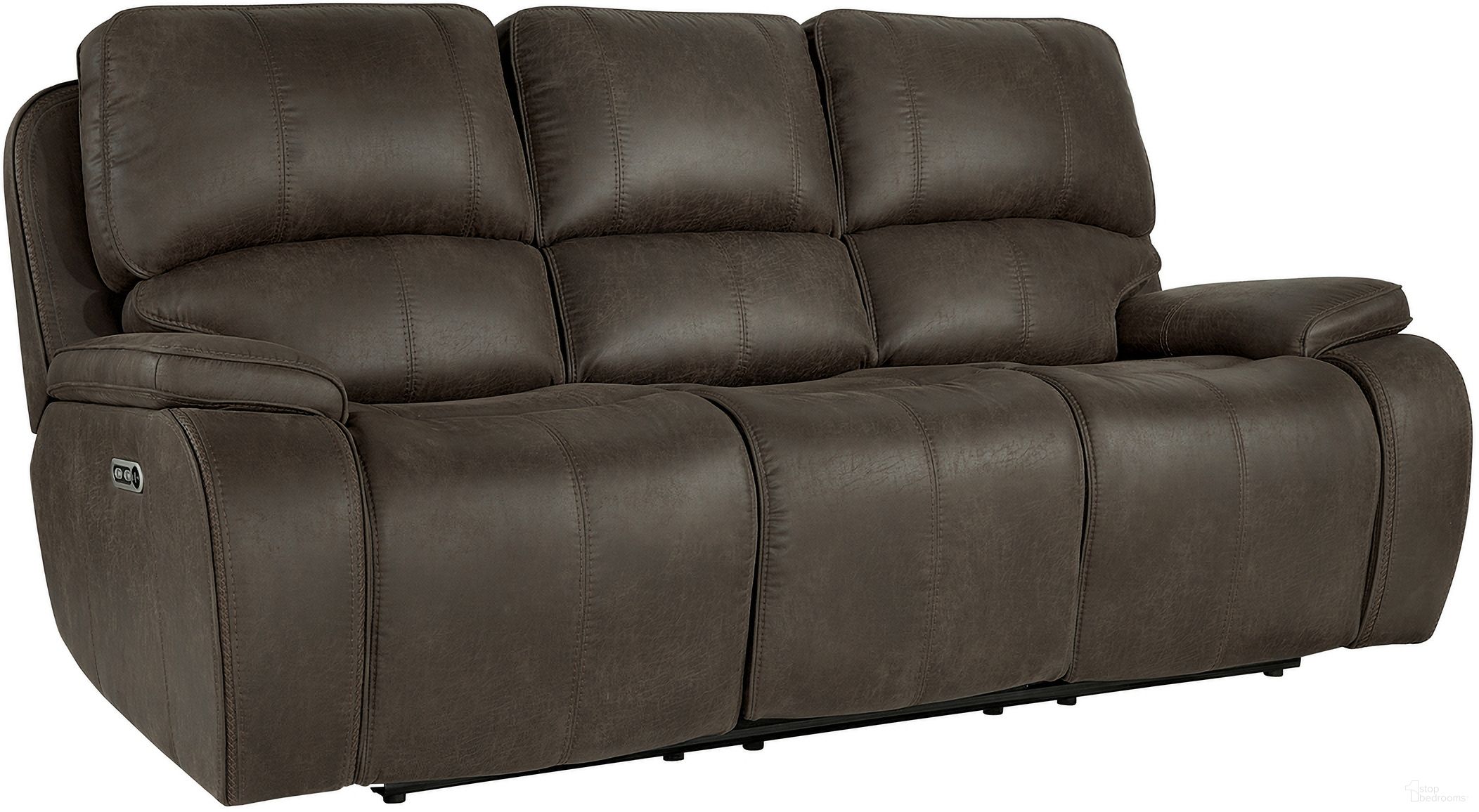 The appearance of Brookings Sofa with Power Head and Footrest In Brown designed by New Classic in the transitional interior design. This brown piece of furniture  was selected by 1StopBedrooms from Brookings Collection to add a touch of cosiness and style into your home. Sku: U093-30P2-BRN. Material: Fabric.