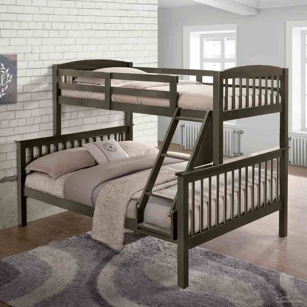 The appearance of Brookings Twin/Full Bunk Bed with Mattresses In Gray designed by Furniture of America in the transitional interior design. This gray piece of furniture  was selected by 1StopBedrooms from Brookings Collection to add a touch of cosiness and style into your home. Sku: NX-BK001GY-1;NX-BK001GY-2;NX-BK001GY-3;DM510-T;DM510-F. Bed Type: Bunk Bed. Bed Size: Twin Over Full. Material: Solid Hardwood.