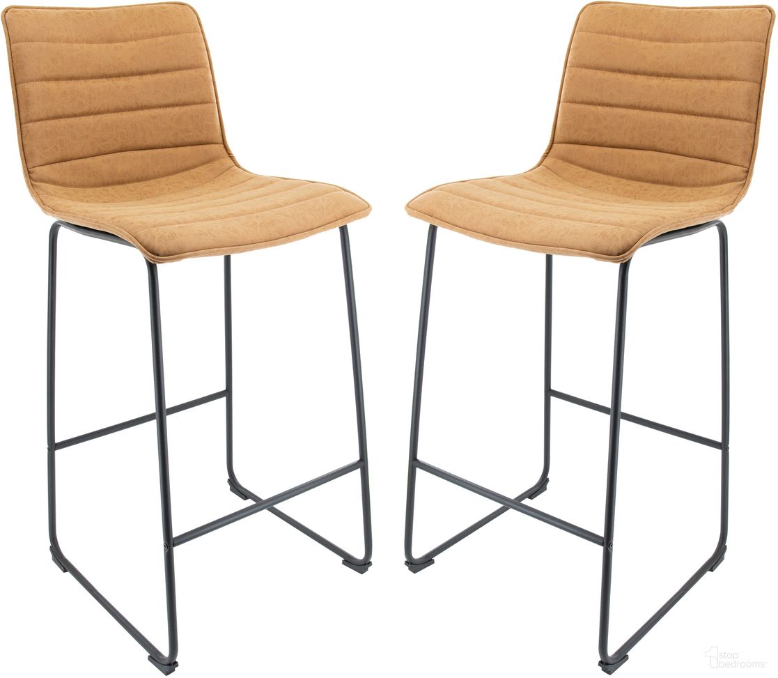 The appearance of Brooklyn 29.9 Inch Leather Barstool Set of 2 In Light Brown designed by LeisureMod in the modern / contemporary interior design. This light brown piece of furniture was selected by 1StopBedrooms from Brooklyn Collection to add a touch of cosiness and style into your home. Sku: BS29BR2. Material: Faux Leather.