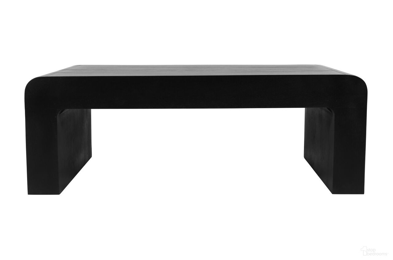 Brooklyn 50 Inch Waterfall Curved Coffee Table In Black