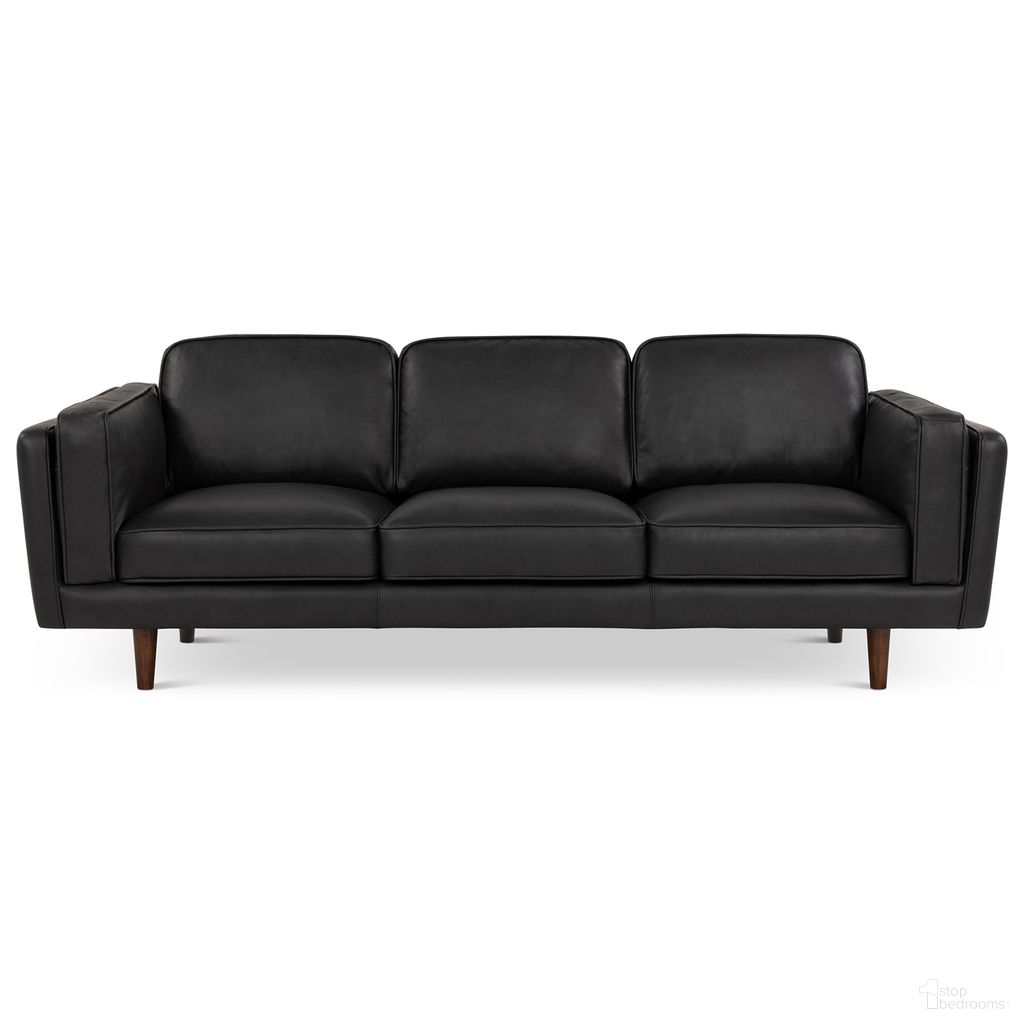 The appearance of Brooklyn 90 Inch Sofa In Black designed by Urbia in the modern / contemporary interior design. This black piece of furniture  was selected by 1StopBedrooms from Brooklyn Collection to add a touch of cosiness and style into your home. Sku: VC-509-3S-COBLK. Material: Genuine Leather.