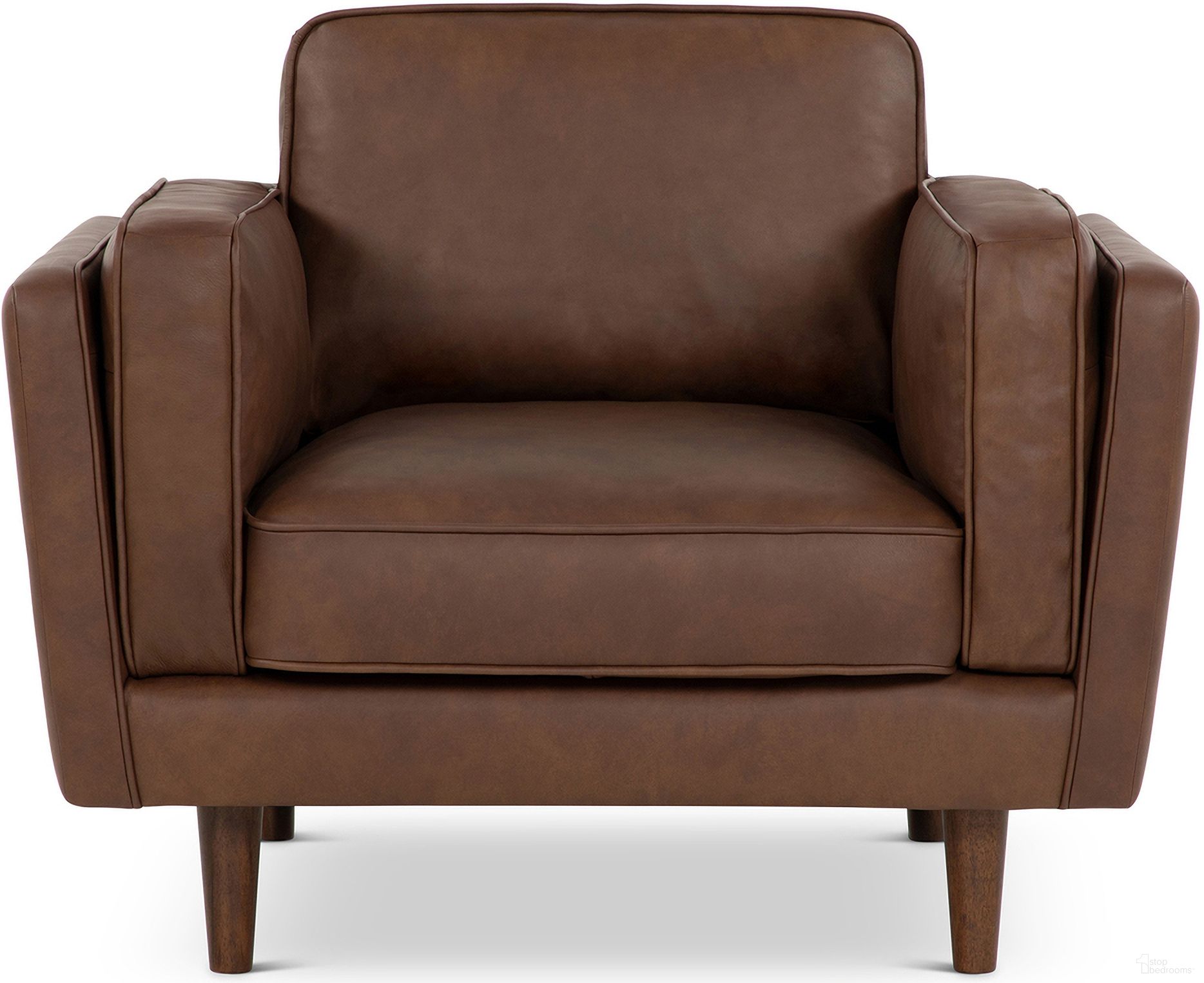 The appearance of Brooklyn Accent Chair In Dark Brown designed by Urbia in the modern / contemporary interior design. This dark brown piece of furniture was selected by 1StopBedrooms from Brooklyn Collection to add a touch of cosiness and style into your home. Sku: VC-509-1S-COBRN. Material: Genuine Leather.
