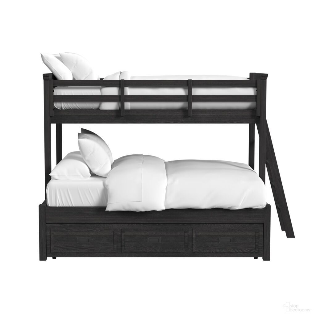 The appearance of Brooklyn Kids Twin Over Full Bunk with Ladder and Trundle In Charcoal designed by Picket House in the transitional interior design. This charcoal piece of furniture was selected by 1StopBedrooms from Brooklyn Collection to add a touch of cosiness and style into your home. Sku: Y-15760-8-C1;Y-15760-8-C2;Y-15760-8-C3;Y-15760-8-C6;Y-15760-8-C8;Y-15760-8-C7. Bed Type: Bunk Bed. Bed Size: Twin Over Full. Material: Oak.