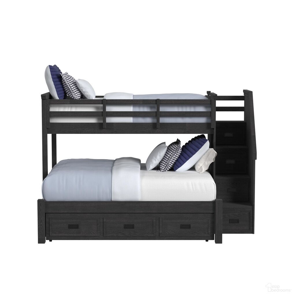 The appearance of Brooklyn Kids Twin Over Full Bunk with Staircase and Trundle In Charcoal designed by Picket House in the transitional interior design. This charcoal piece of furniture was selected by 1StopBedrooms from Brooklyn Collection to add a touch of cosiness and style into your home. Sku: Y-15760-8-C1;Y-15760-8-C3;Y-15760-8-C4;Y-15760-8-C5;Y-15760-8-C6;Y-15760-8-C7;Y-15760-8-C8. Bed Type: Bunk Bed. Bed Size: Twin Over Full. Material: Oak.