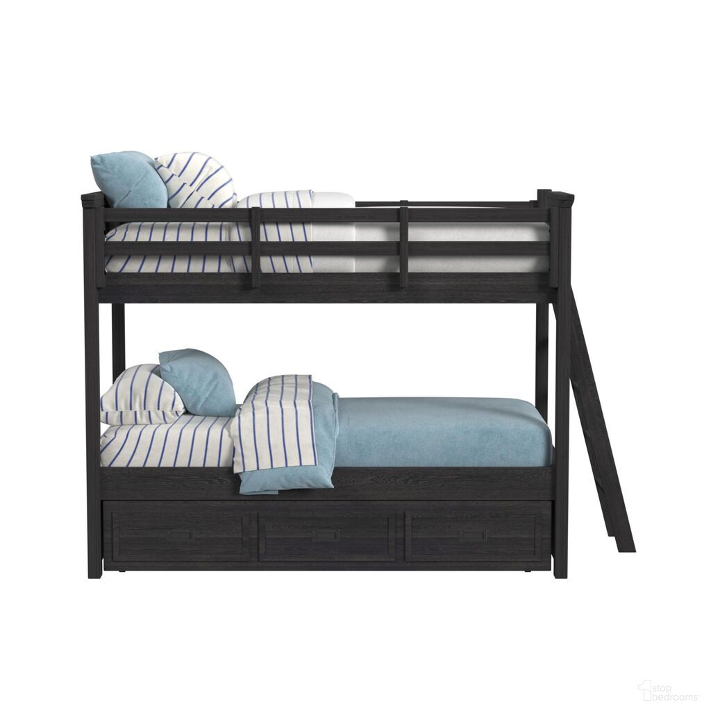 The appearance of Brooklyn Kids Twin Over Twin Bunk with Ladder and Trundle In Charcoal designed by Picket House in the transitional interior design. This charcoal piece of furniture was selected by 1StopBedrooms from Brooklyn Collection to add a touch of cosiness and style into your home. Sku: Y-15760-8-C1;Y-15760-8-C2;Y-15760-8-C3;Y-15760-8-C6;Y-15760-8-C7. Bed Type: Bunk Bed. Bed Size: Twin Over Twin. Material: Oak.
