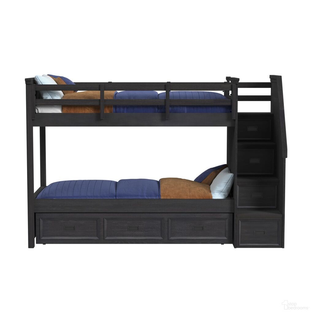 The appearance of Brooklyn Kids Twin Over Twin Bunk with Staircase and Trundle In Charcoal designed by Picket House in the transitional interior design. This charcoal piece of furniture was selected by 1StopBedrooms from Brooklyn Collection to add a touch of cosiness and style into your home. Sku: Y-15760-8-C1;Y-15760-8-C3;Y-15760-8-C4;Y-15760-8-C5;Y-15760-8-C6;Y-15760-8-C7. Bed Type: Bunk Bed. Bed Size: Twin Over Twin. Material: Oak.