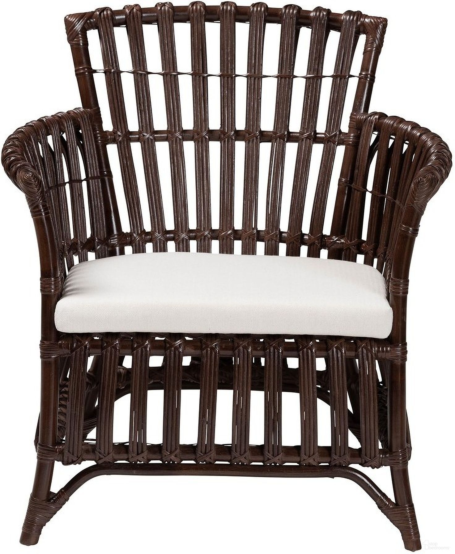The appearance of Brooklyn Rattan Arm Chair In Dark Brown designed by Baxton Studio in the bohemian interior design. This dark brown piece of furniture was selected by 1StopBedrooms from Brooklyn Collection to add a touch of cosiness and style into your home. Sku: Broklyn-Brown Rattan-CC. Material: Natural Rattan.