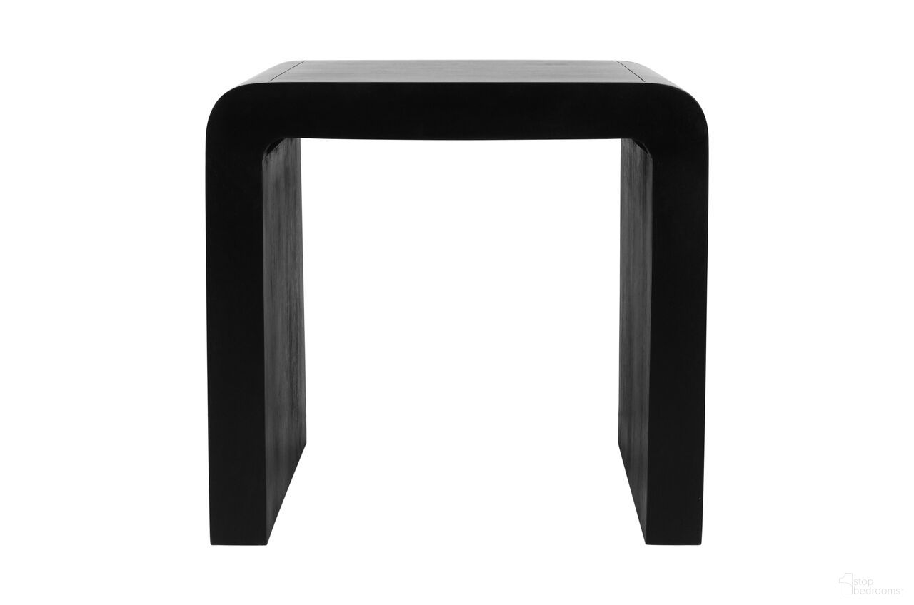 Brooklyn Square Waterfall Curved End Table In Black
