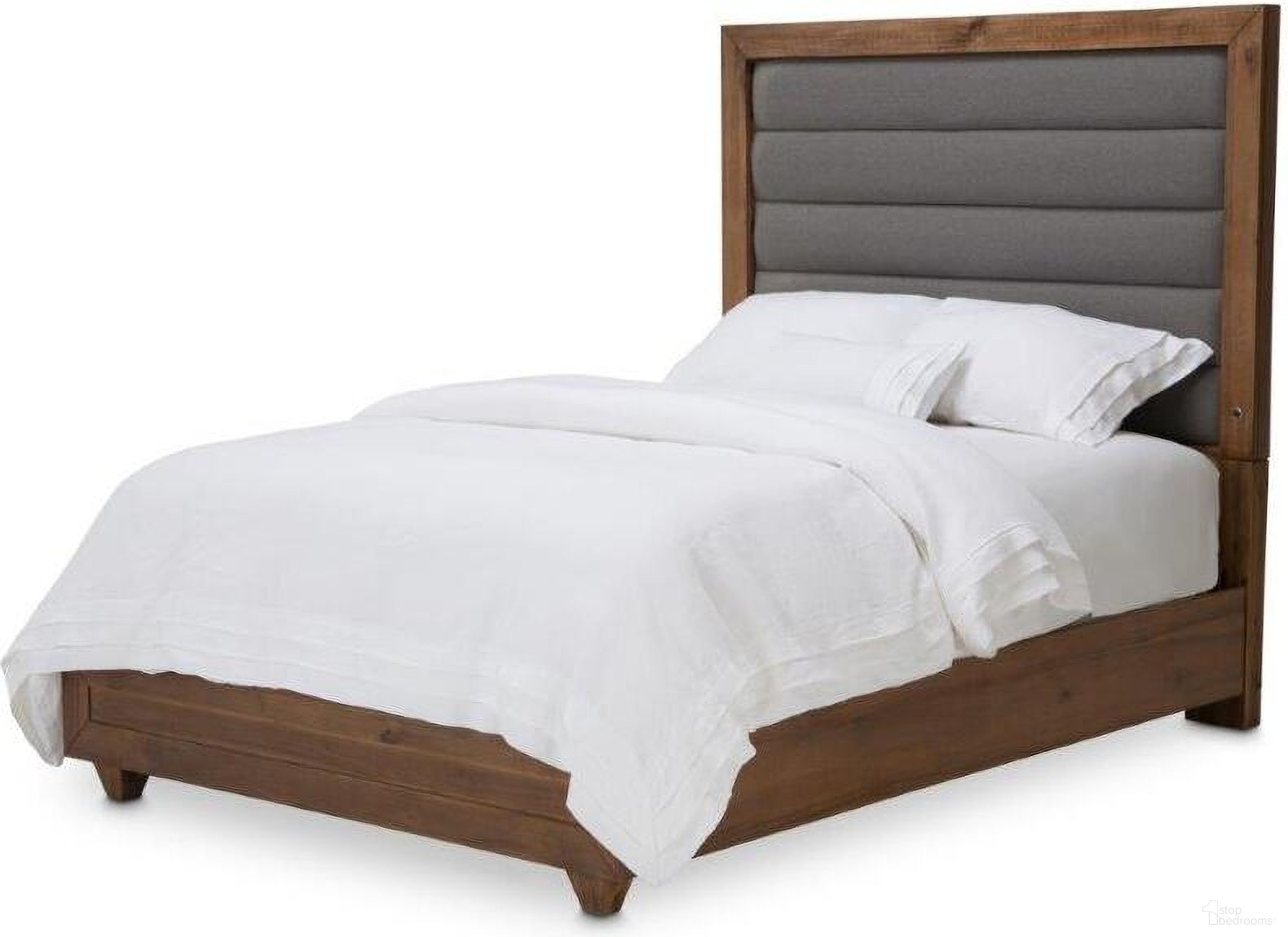 The appearance of Brooklyn Walk Burnt Umber Queen Panel Bed designed by Michael Amini in the industrial interior design. This burnt umber piece of furniture  was selected by 1StopBedrooms from Brooklyn Walk Collection to add a touch of cosiness and style into your home. Sku: KI-BRKW012-408N;KI-BRKW132-408N;9000238-00. Bed Type: Panel Bed. Bed Size: Queen. Material: Acacia Wood.