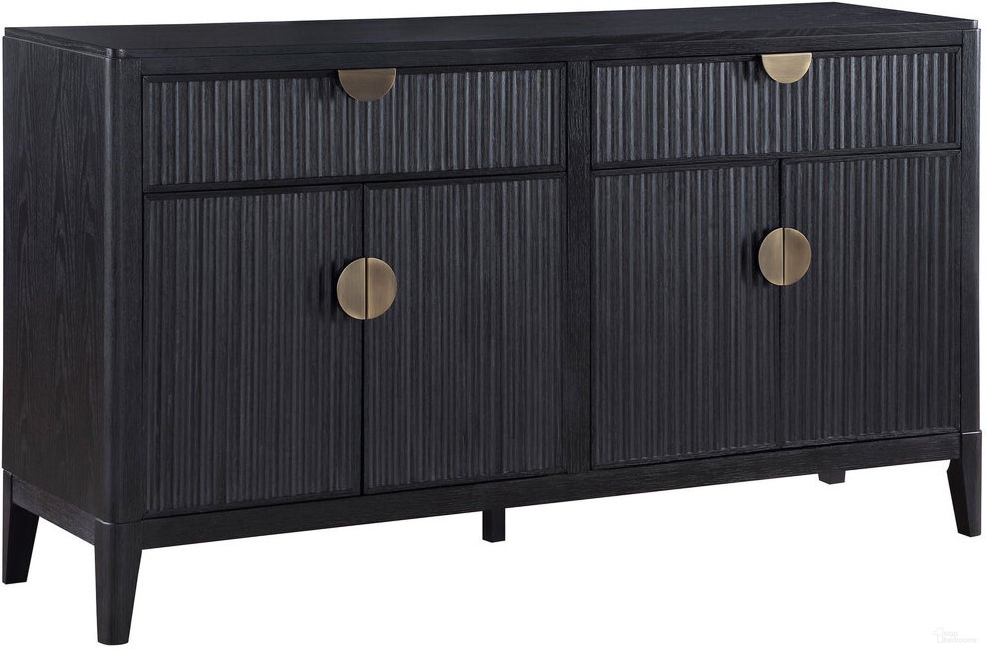 The appearance of Brookmead 2-drawer Sideboard Buffet with Storage Cabinet Black designed by Coaster in the transitional interior design. This black piece of furniture was selected by 1StopBedrooms from Brookmead Collection to add a touch of cosiness and style into your home. Sku: 108235. Material: Wood.