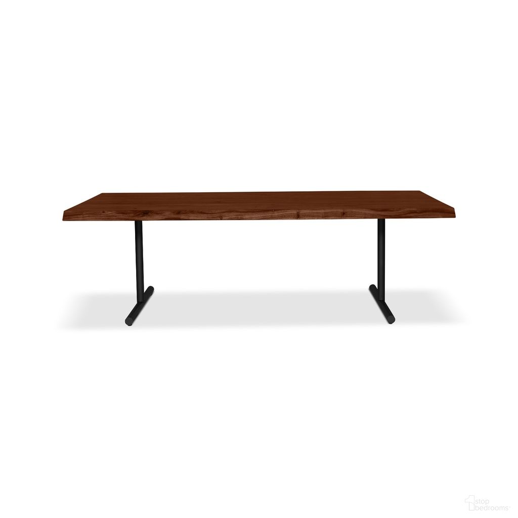 Brooks 116 Inch T Base Dining Table In Americano and Black