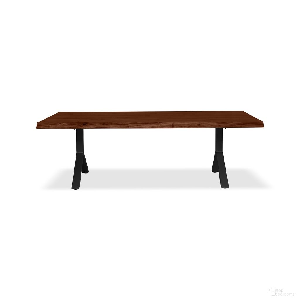 Brooks 116 Inch Y Base Dining Table In Americano and Black