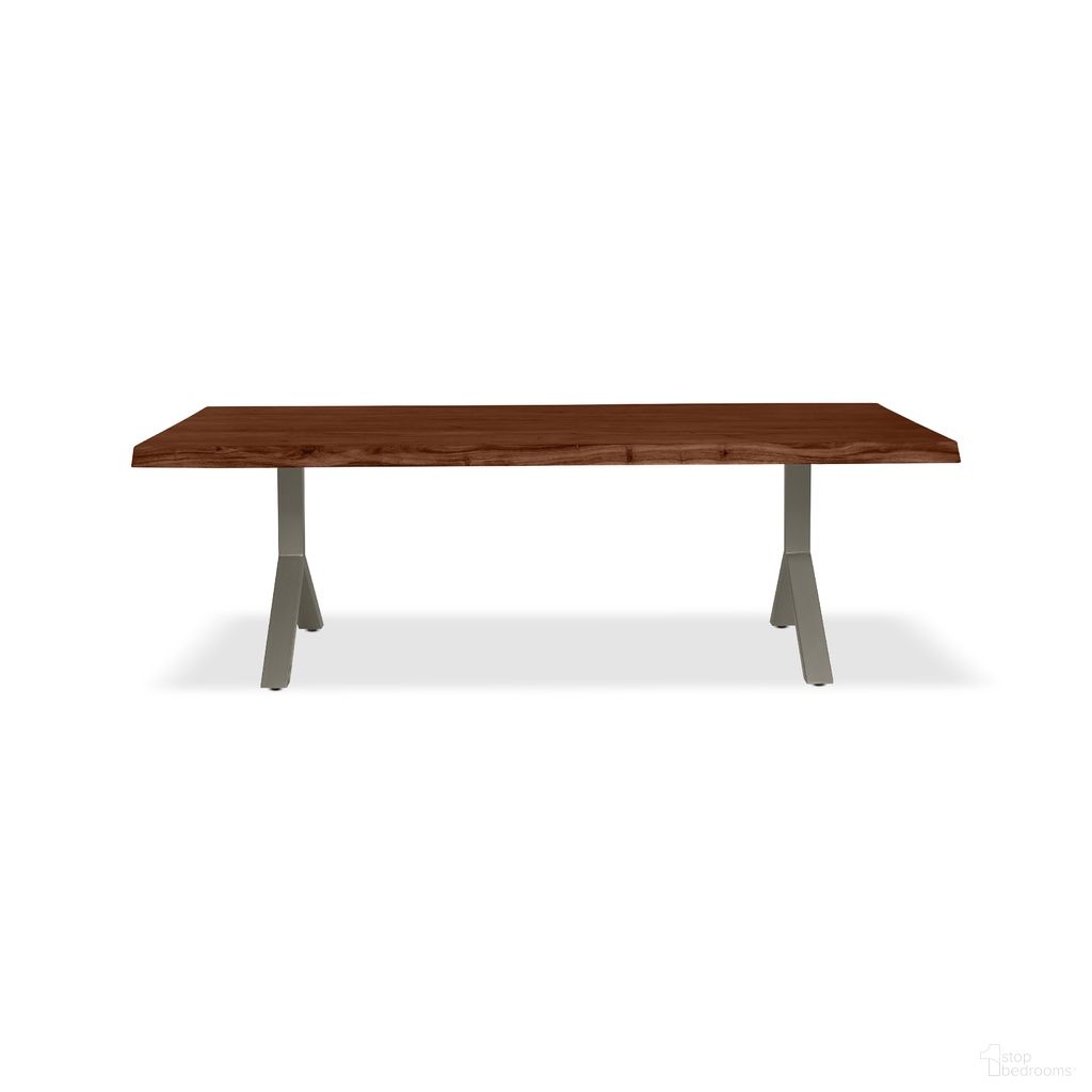 Brooks 116 Inch Y Base Dining Table In Americano and Pewter
