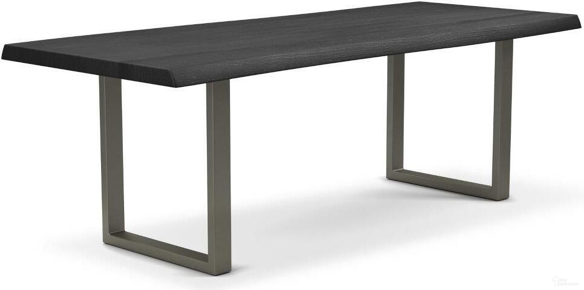 The appearance of Brooks 40 x 116 Inch U Base Dining Table In Ebonized Top And Pewter Base designed by Urbia in the modern / contemporary interior design. This pewter piece of furniture  was selected by 1StopBedrooms from Brooks Collection to add a touch of cosiness and style into your home. Sku: IL-BRO-DT-116BK-0304. Table Base Style: Double Pedestal. Table Top Shape: Rectangular. Size: 40" x 116". Material: Acacia Wood.