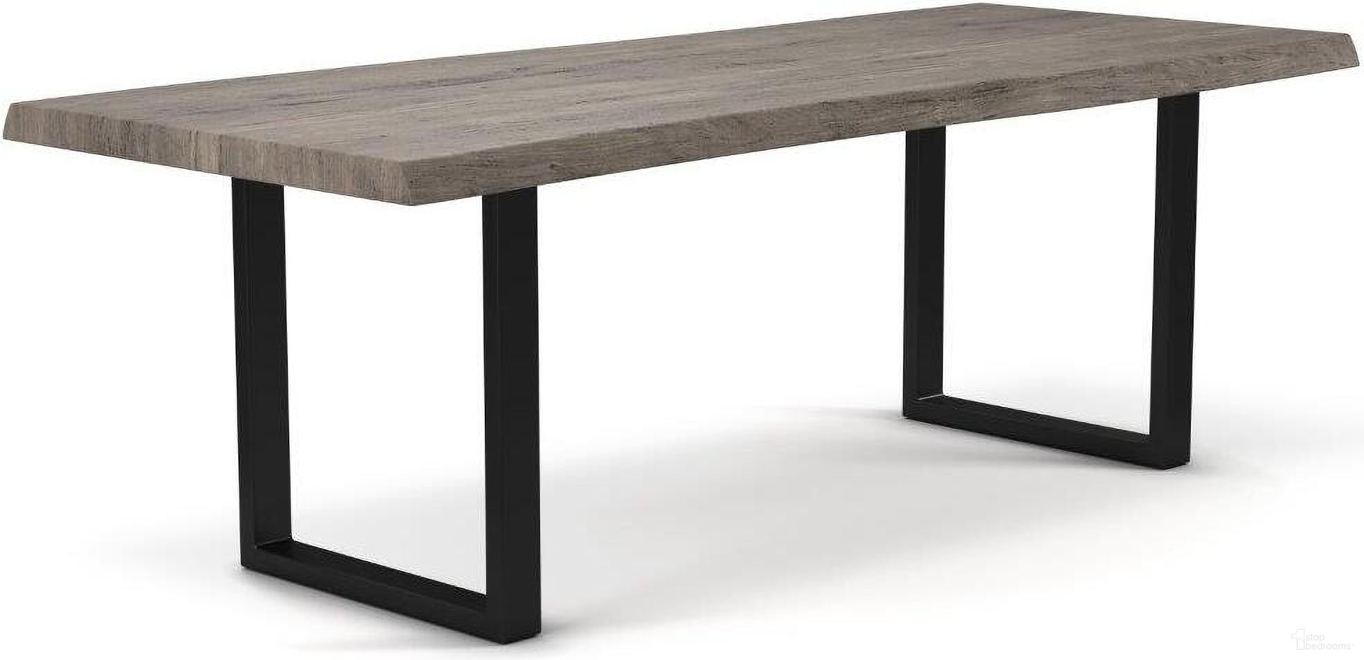 The appearance of Brooks 40 x 116 Inch U Base Dining Table In Sandblasted Grey Top And Black Base designed by Urbia in the modern / contemporary interior design. This grey piece of furniture  was selected by 1StopBedrooms from Brooks Collection to add a touch of cosiness and style into your home. Sku: IL-BRO-DT-116GY-0302. Table Base Style: Double Pedestal. Table Top Shape: Rectangular. Size: 40" x 116". Material: Acacia Wood.